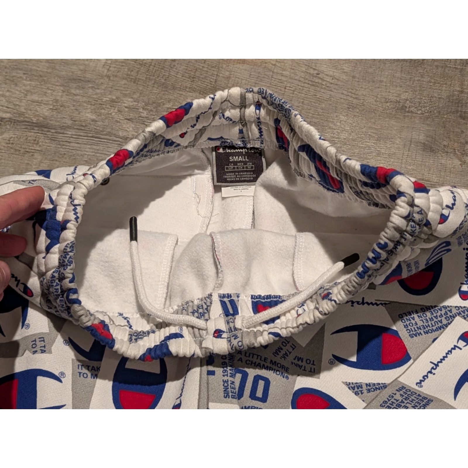 Champion Champion Sweatpants 3.0 Super Fleece Thick Sweat Pants Allover Tag Scatter Script Sz S White Unisex Adults Size US 29 - 4 Thumbnail