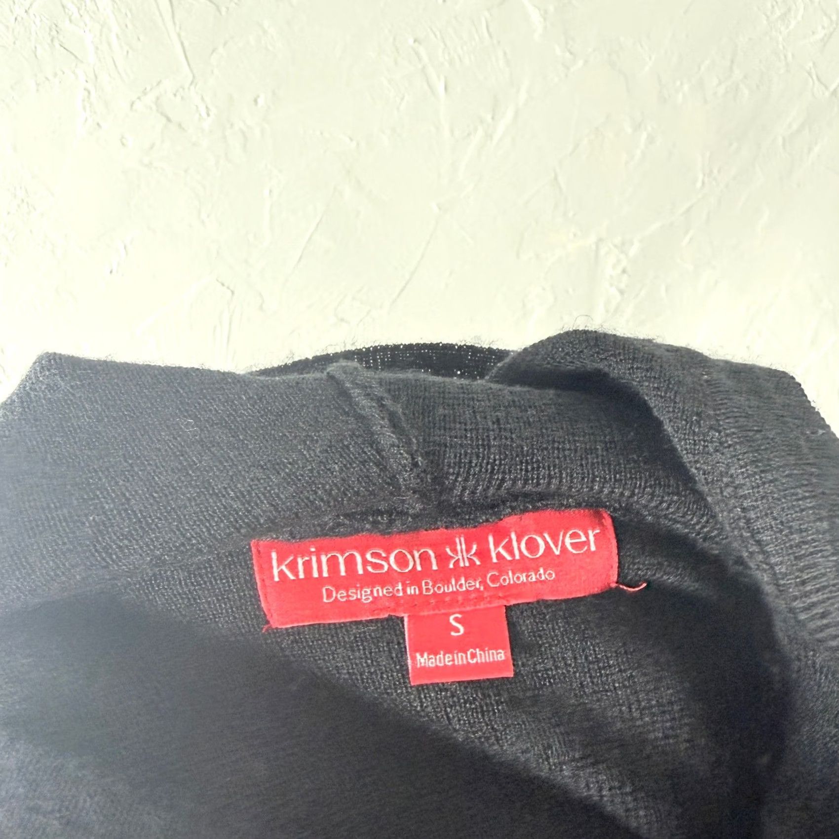Vintage Krimson & Klover Dress Shift L/S Knit Merino Wool Winter Black 100% Wool Geometric Crew Neck Knee Length 45 Bust 42 Waist Womens Regular S FF29 Size S / US 4 / IT 40 - 5 Thumbnail