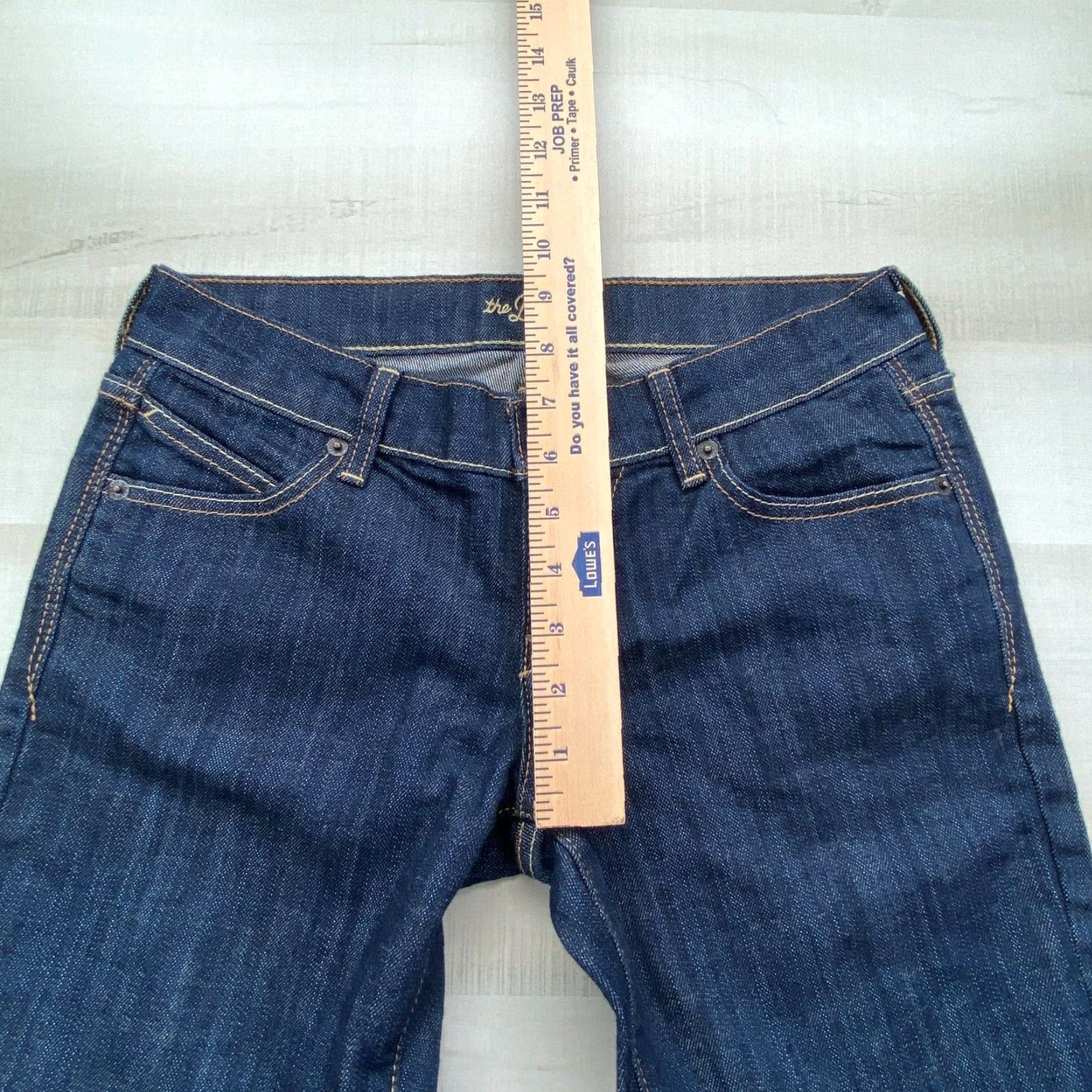 Old Navy Old Navy The Diva Dark Wash Low Rise Straight Jeans Women's 2 Short Blue Size 26" / US 2 / IT 38 - 6 Thumbnail