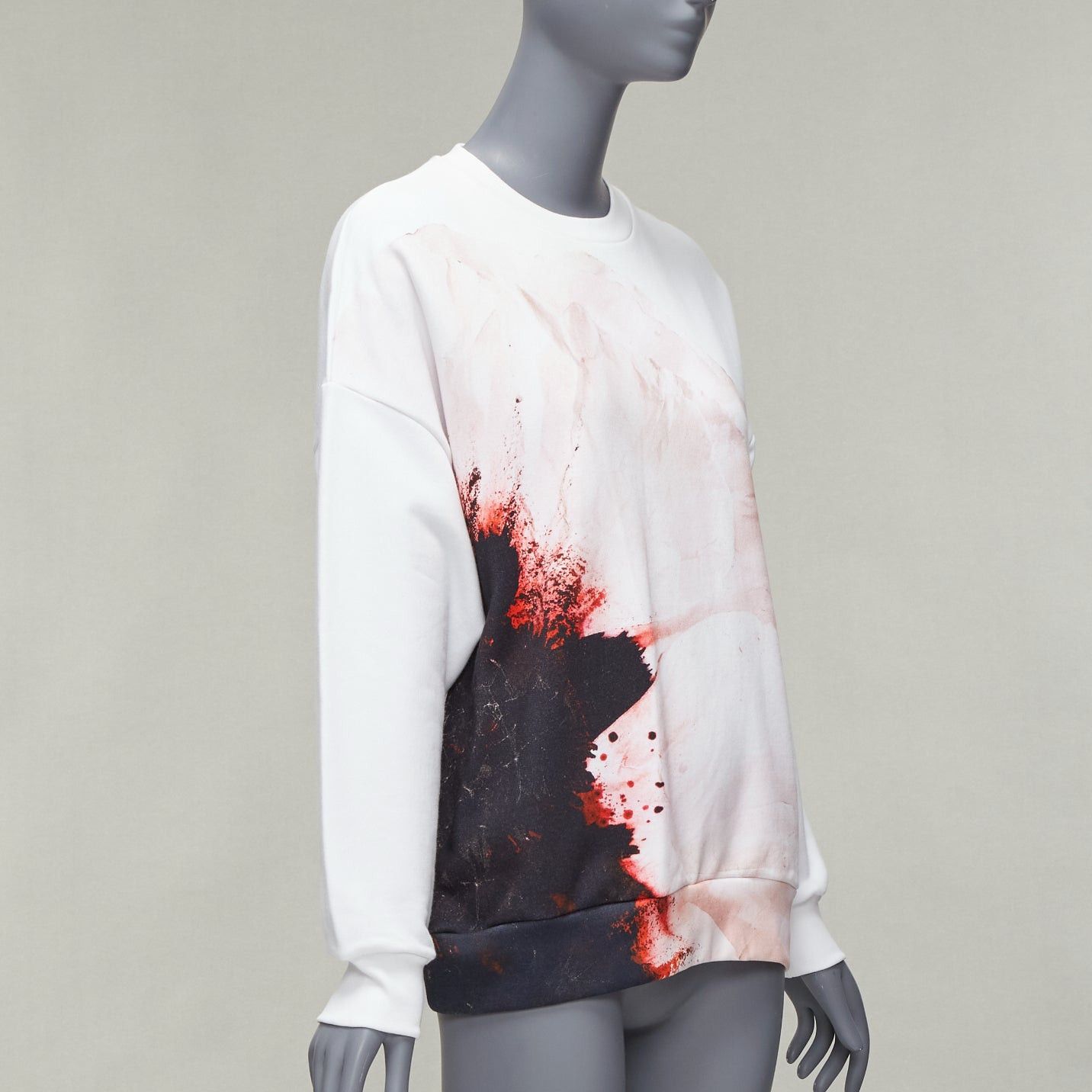 Alexander McQueen ALEXANDER MCQUEEN 2021 Anemone white red floral print cotton crew sweatshirt IT36 XXS Size XS / US 0-2 / IT 36-38 - 1 Thumbnail
