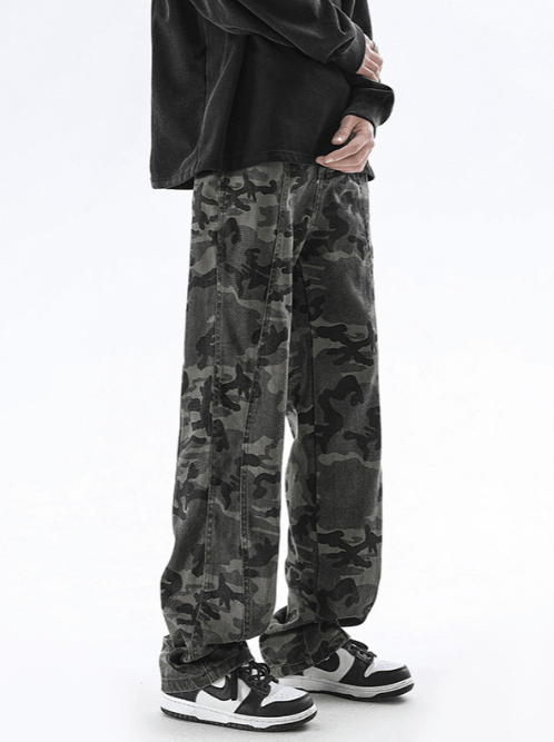 Japanese Brand Men's camouflage loose flared cargo jeans y2k Size US 32 / EU 48 - 3 Thumbnail