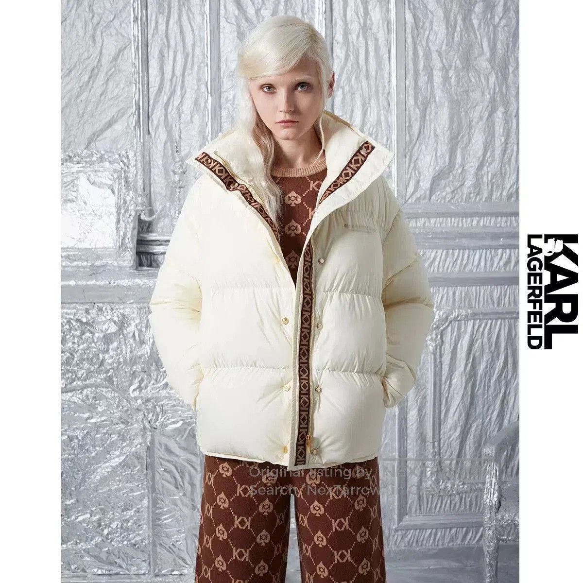 Karl Lagerfeld Karl Lagerfeld Double K Puffer Jacket. Size M / US 6-8 / IT 42-44 - 1 Thumbnail