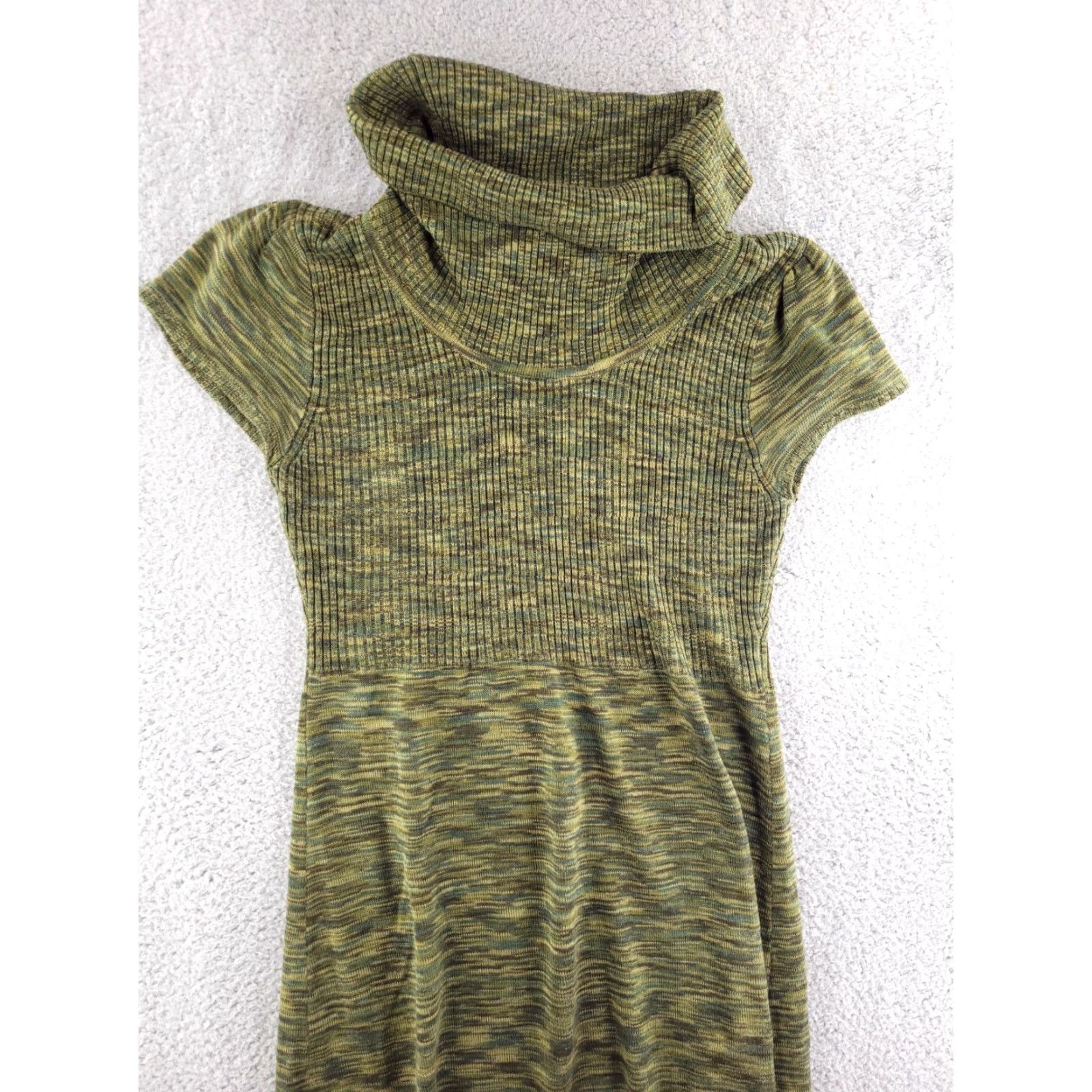 Calvin Klein Calvin Klein Turtleneck Swing Sweater Dress Green Marbled Womens Large Camo Size L / US 10 / IT 46 - 2 Thumbnail