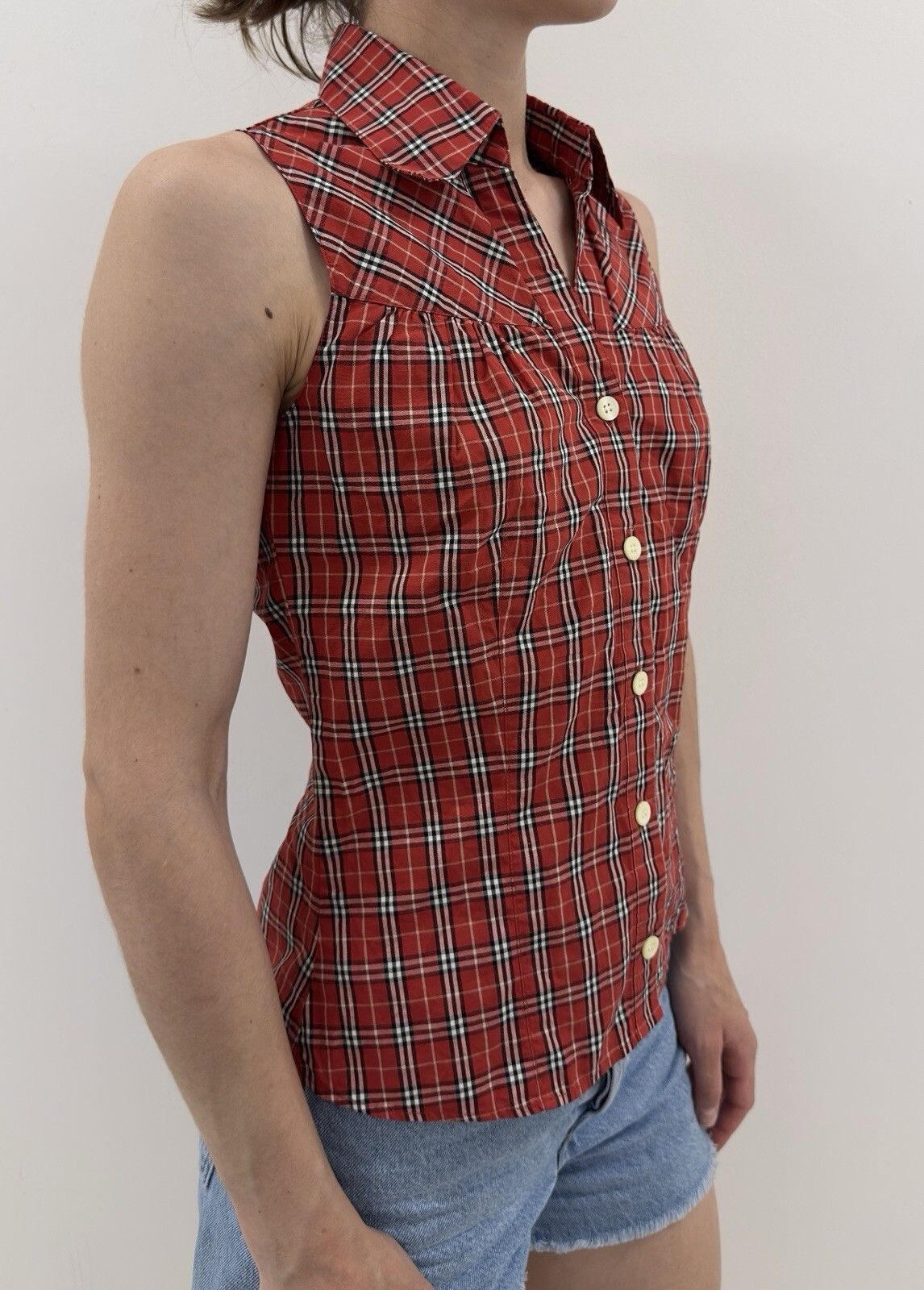 Burberry Burberry London Blue Label Plaid Red Shirt Size 38 Size XS / US 0-2 / IT 36-38 - 5 Thumbnail