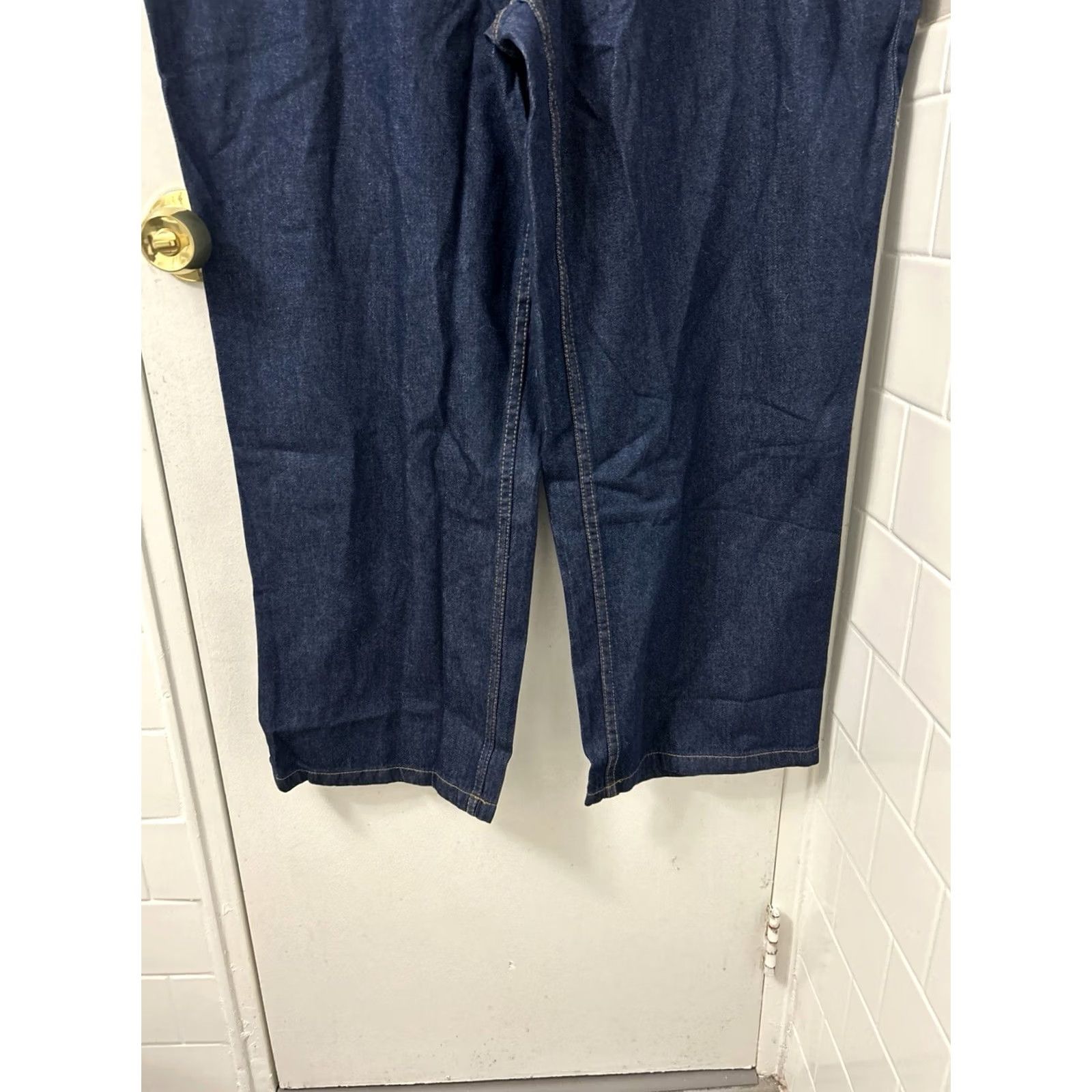 Vintage Woman Within Jeans Womens 20x28 Dark Wash Natural Fit Straight Leg Denim NWT Size 42" / US 20 - 3 Thumbnail