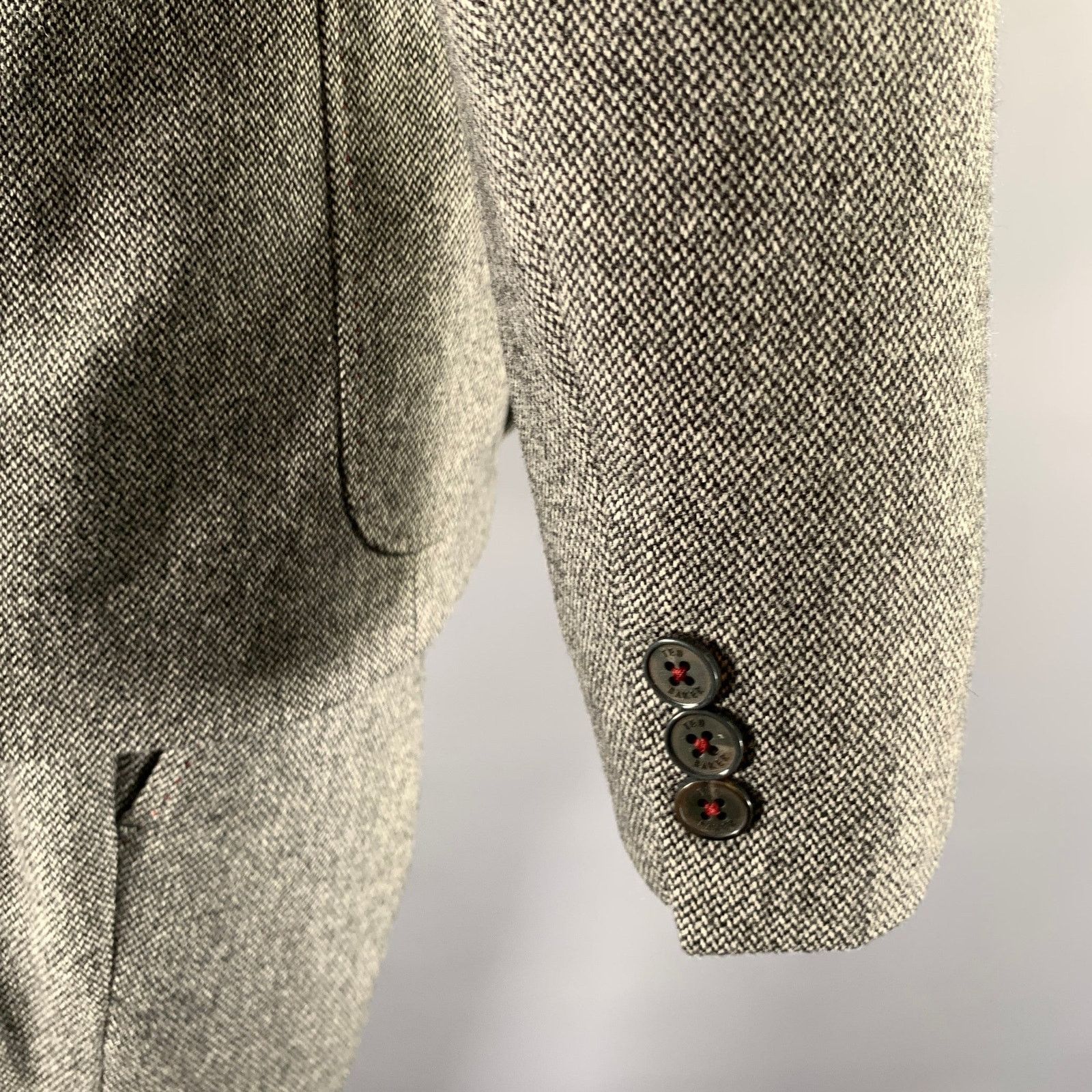 Ted Baker TED BAKER Size 36 Grey Black Marled Wool Polyester Suit Size 36R - 4 Thumbnail