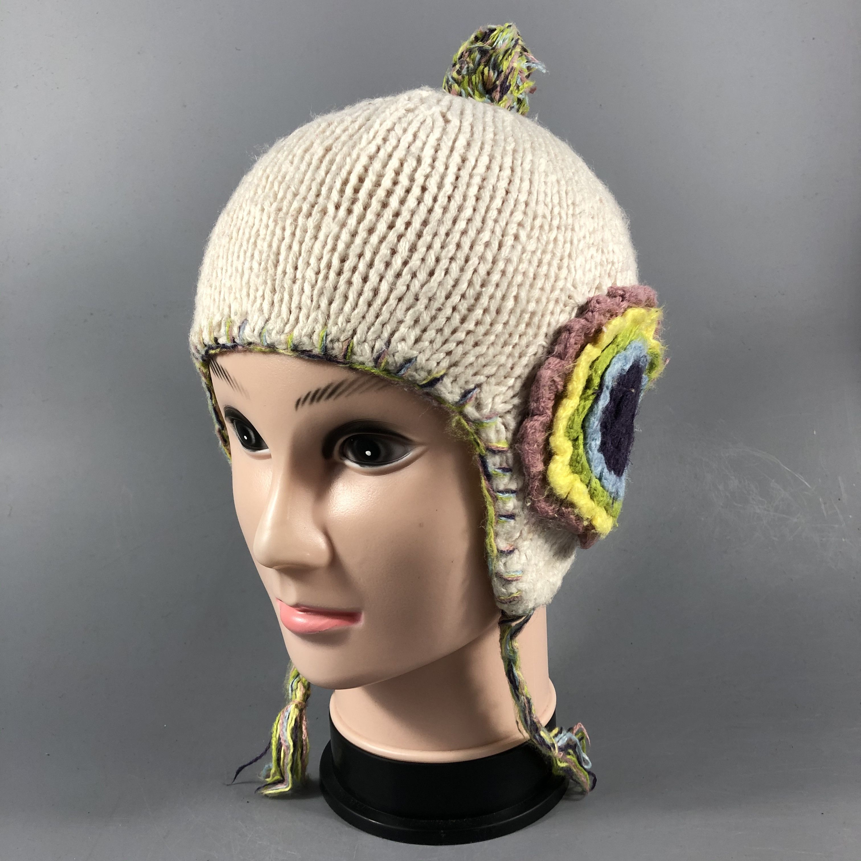 Japanese Brand Auarelia Kobe Earflap Beanie Knit Snowcap Hat Size ONE SIZE - 2 Thumbnail