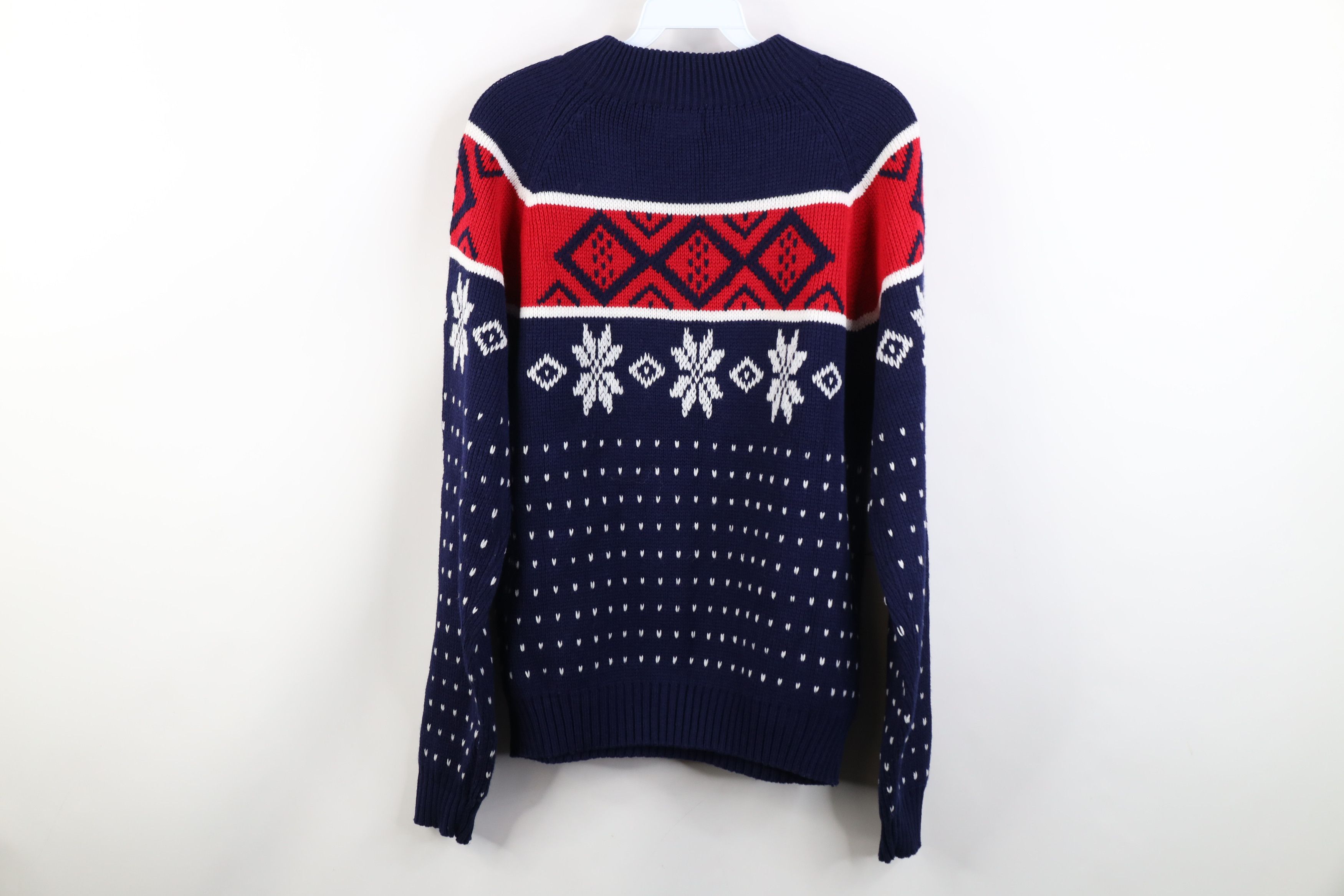 Vintage Vintage 70s Streetwear Fair Isle Snowflake Mock Neck Sweater Size US M / EU 48-50 / 2 - 9 Thumbnail