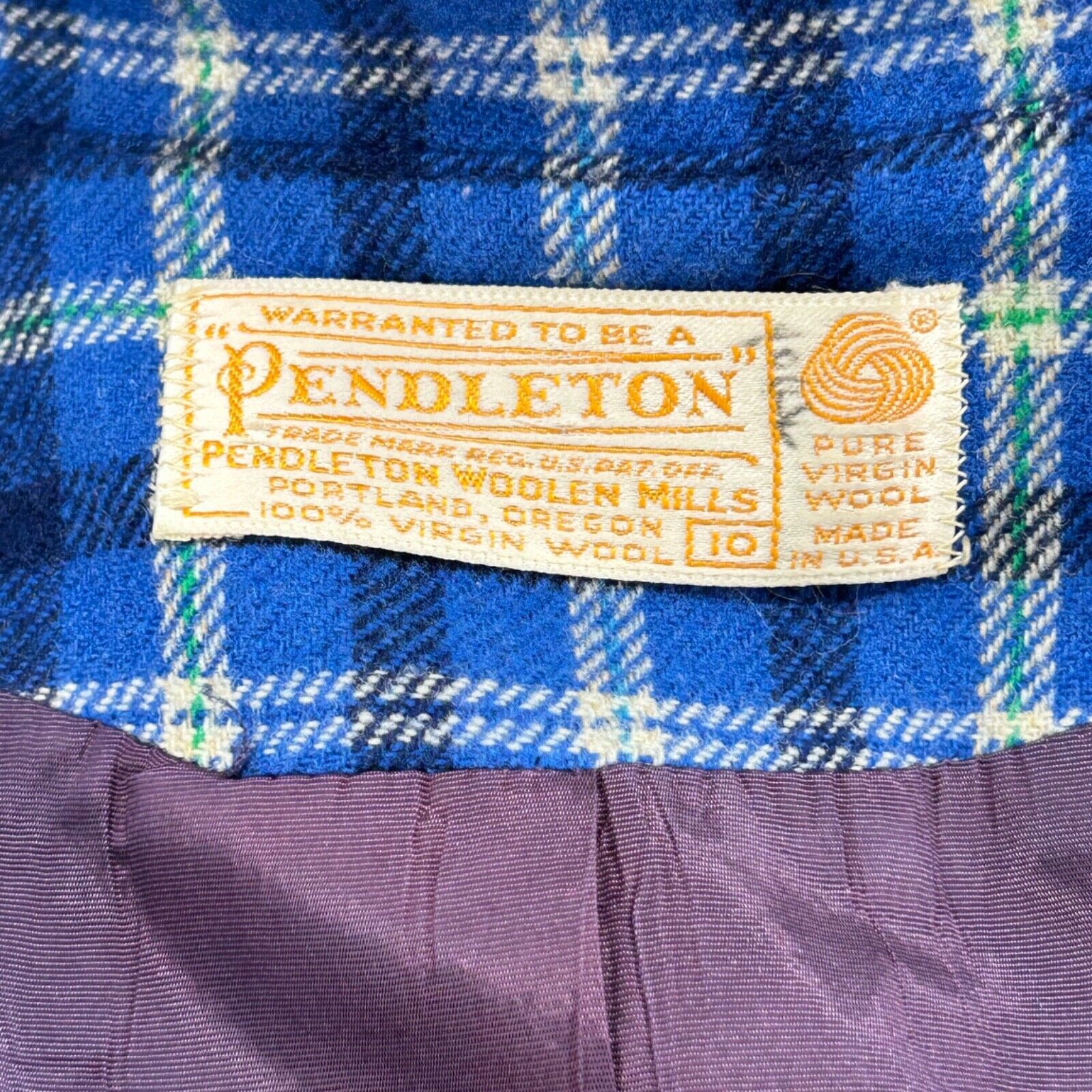 Pendleton 60s/70s Pendleton Blue Plaid 100% WOOL Preppy Jacket Size M Size M / US 6-8 / IT 42-44 - 8 Thumbnail
