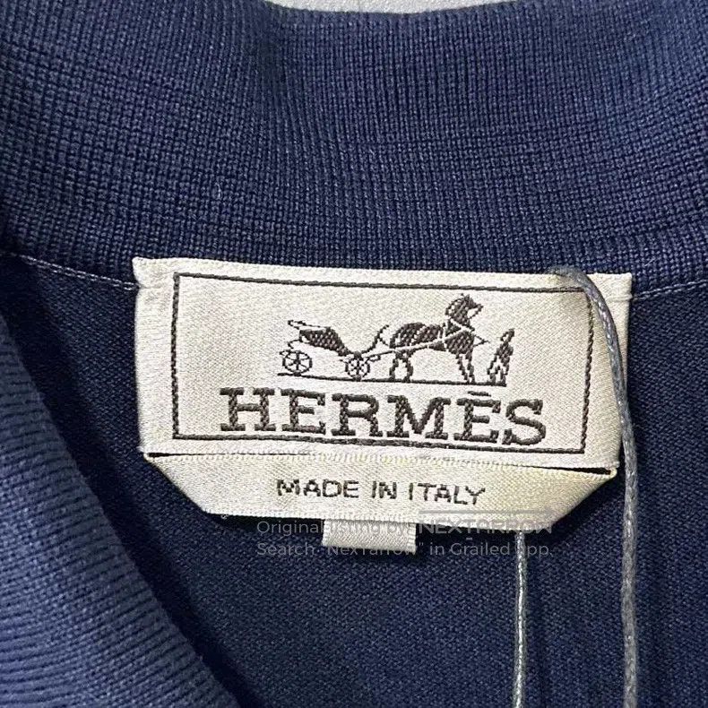 Hermes Hermes Deep blue pocket embroidered short sleeve Size M / US 6-8 / IT 42-44 - 4 Thumbnail