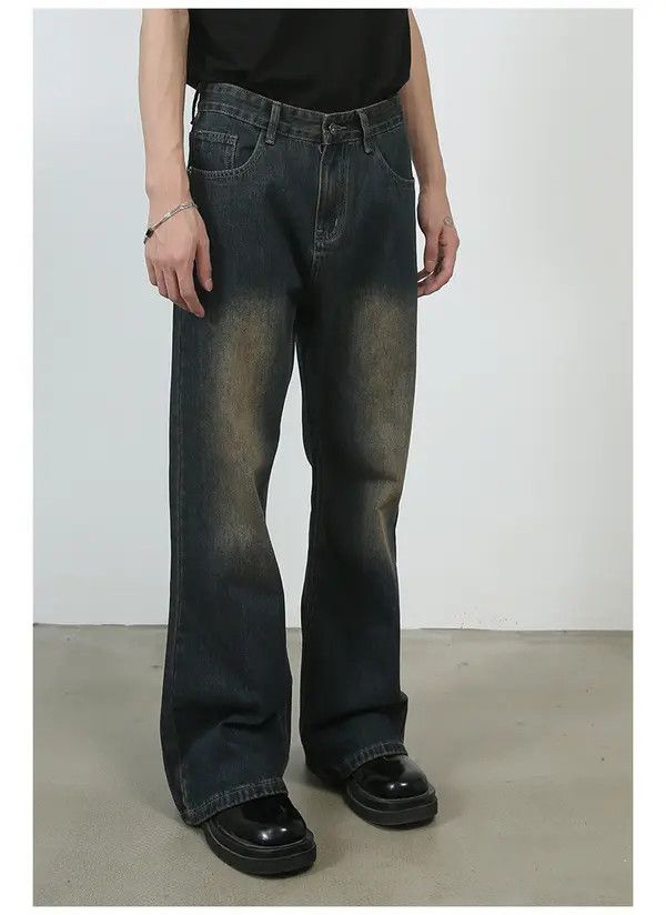 VIBE Retro all-match casual loose straight flared washed jeans Size US 32 / EU 48 - 3 Thumbnail