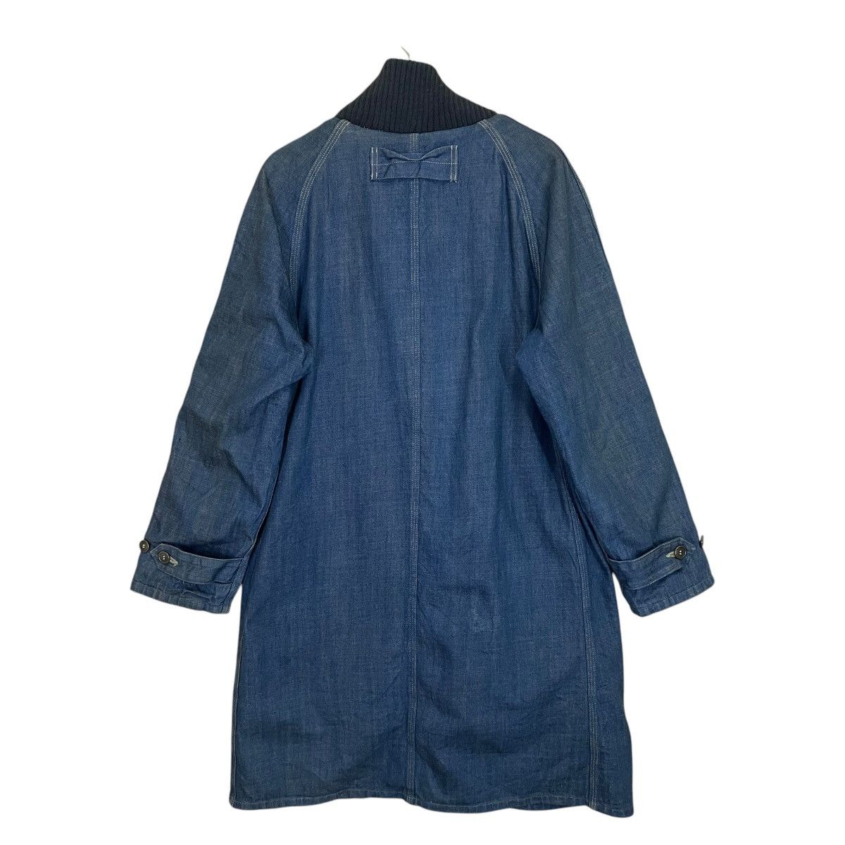 Blue Blue Japan × Indigo × Vintage Vintage 90s Blue Blue Japan Crazy Indigo Long Denim Jacket Size US L / EU 52-54 / 3 - 10 Thumbnail