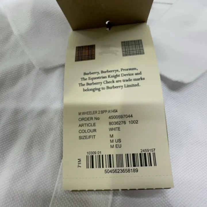 Burberry Burberry Burberry SS22 White Short Sleeve Polo Shirt-2507 Size US M / EU 48-50 / 2 - 8 Thumbnail