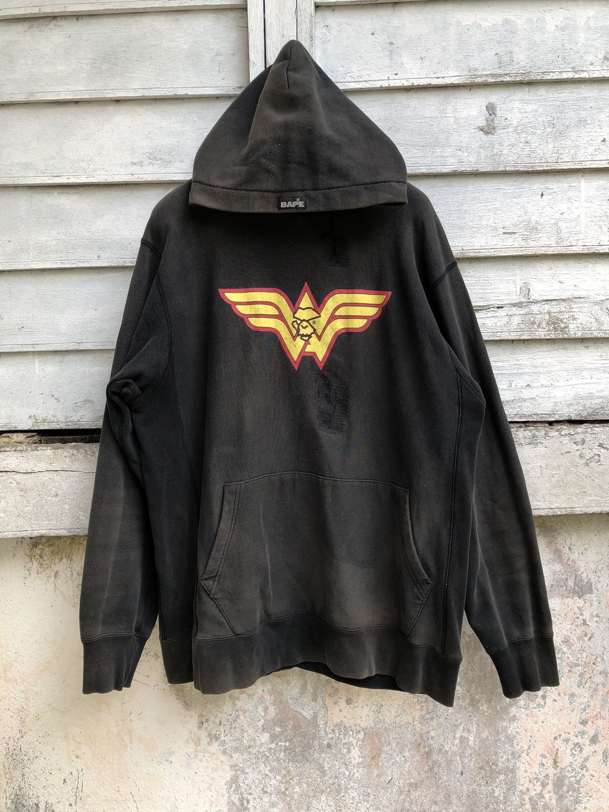 Bape Vintage Distressed Bape Sun Faded Hoodie Pullover Size US L / EU 52-54 / 3 - 1 Thumbnail
