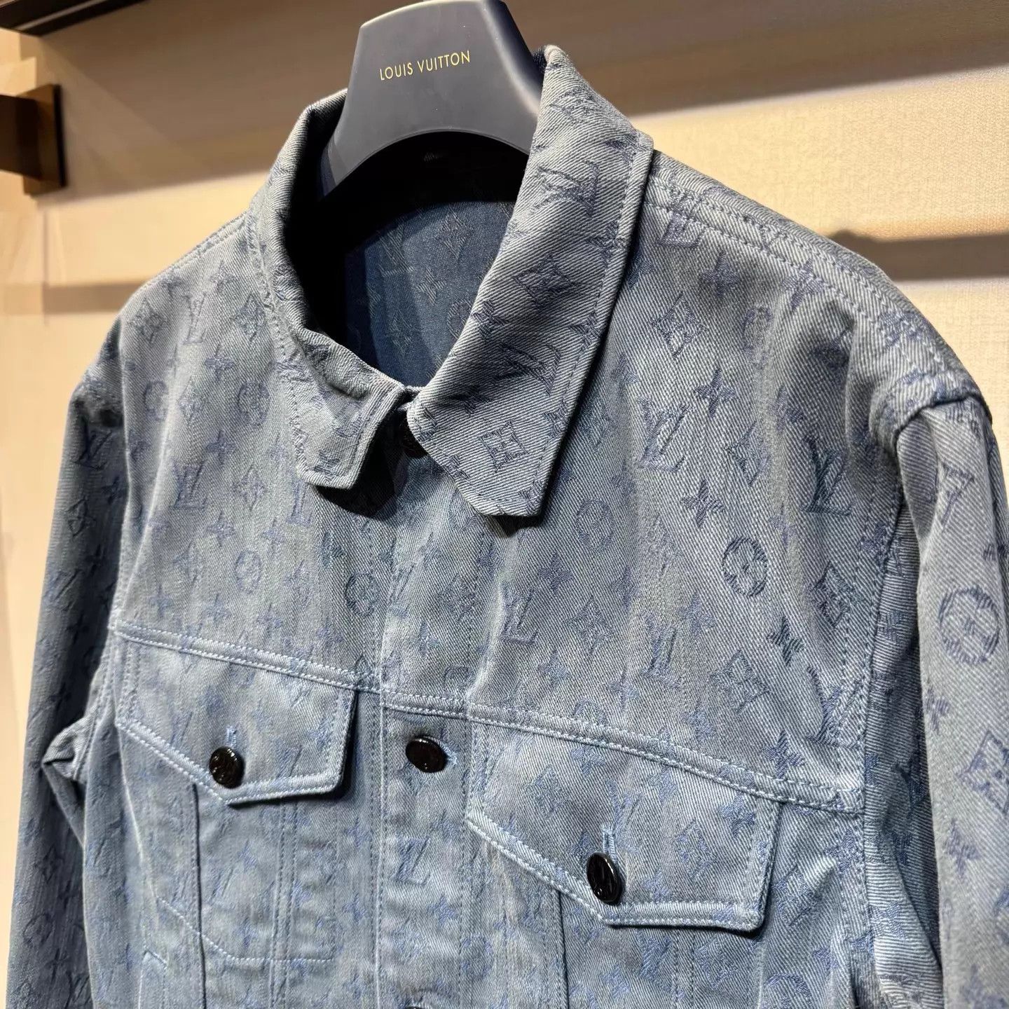 Louis Vuitton Louis Vuitton slate blue Monogram all over denim 48 new Size US M / EU 48-50 / 2 - 4 Thumbnail