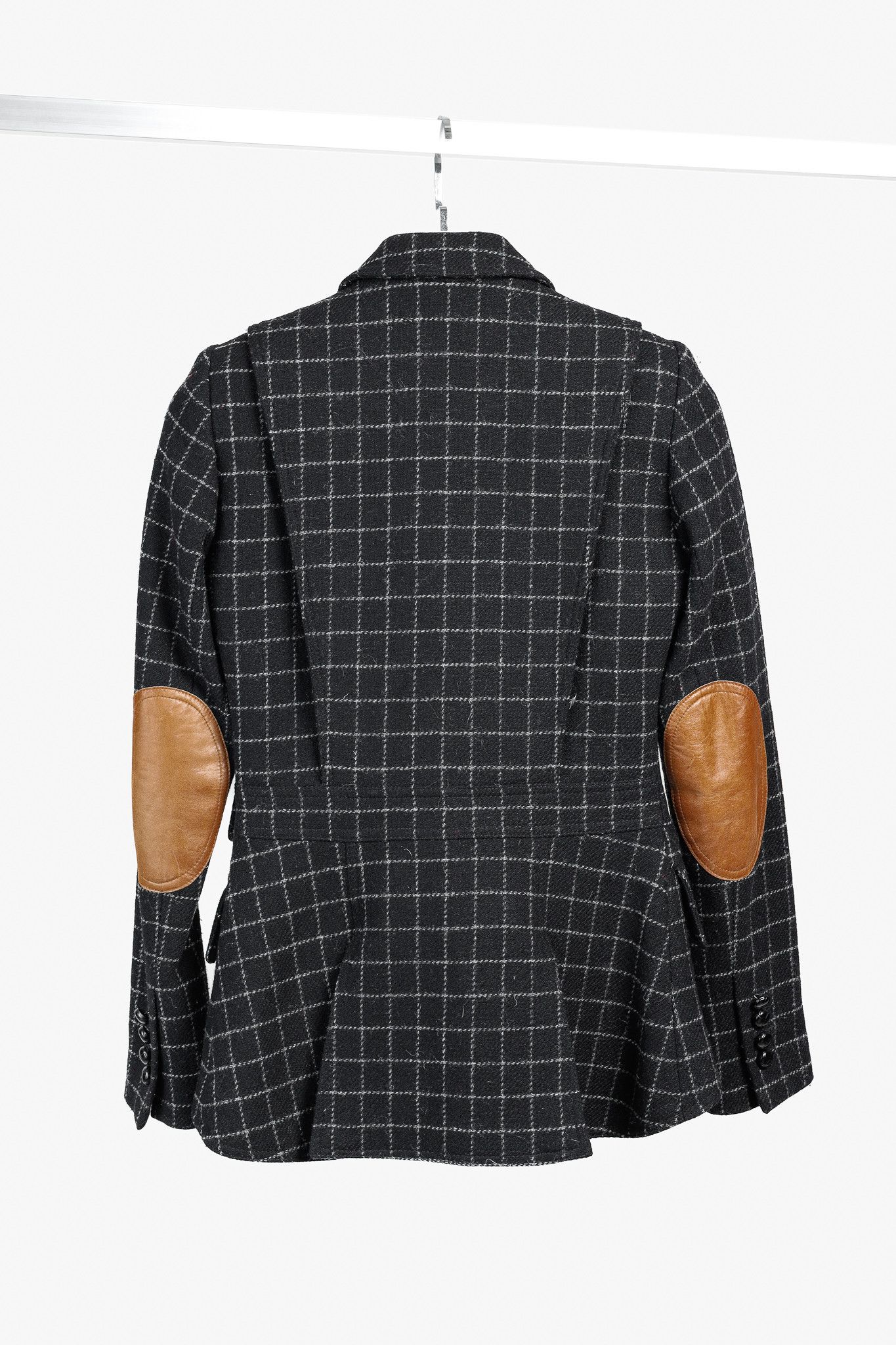 SMYTHE Smythe Black Wool Hunting Jacket in Charcoal Window Pane Size XS / US 0-2 / IT 36-38 - 2 Thumbnail