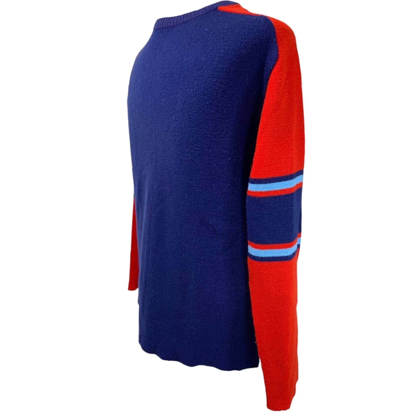 Vintage VINTAGE KP Sweater Mens Large Blue Red 1970s Pullover Crewneck Size L Size US L / EU 52-54 / 3 - 3 Thumbnail