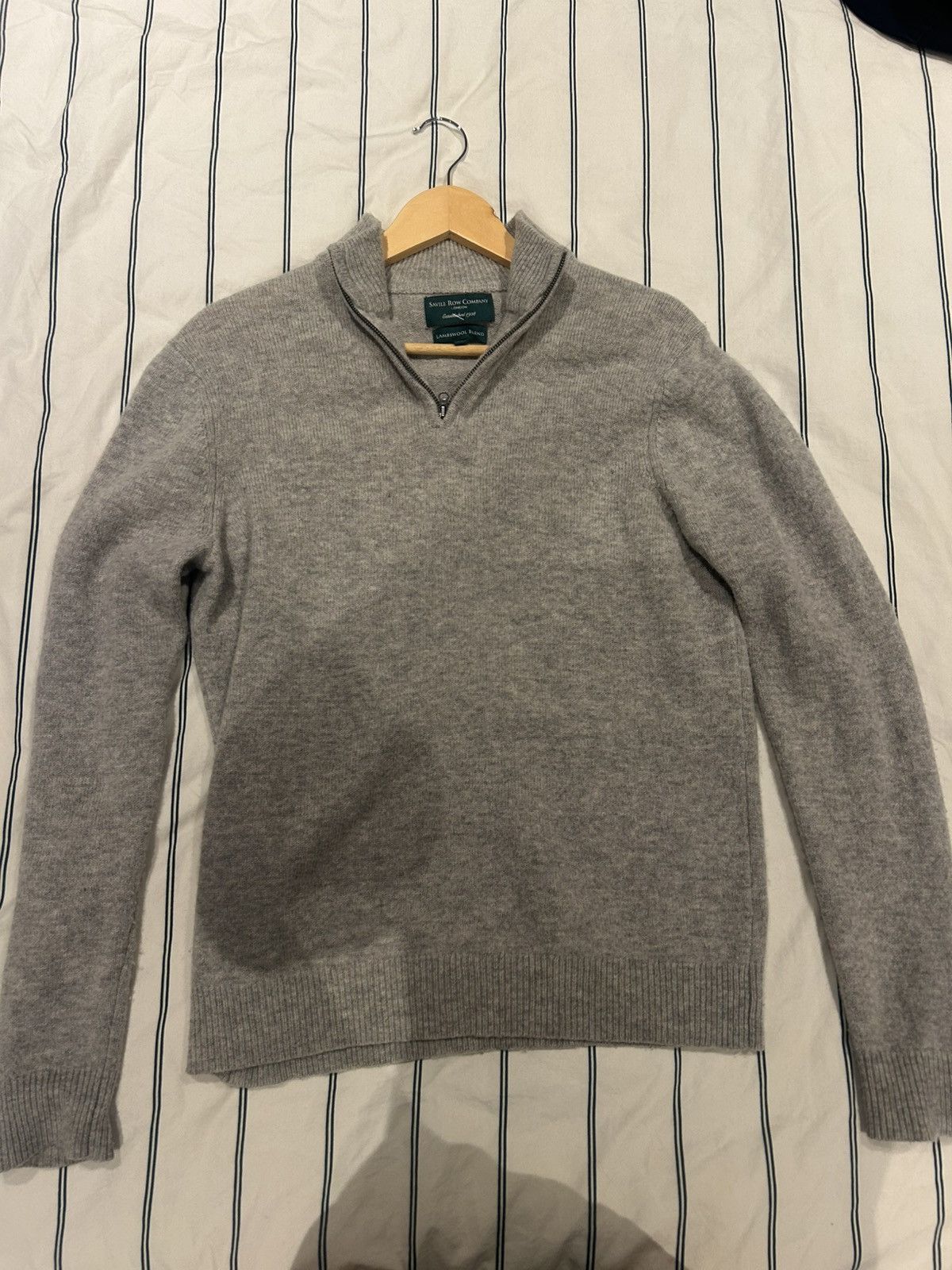 Savile Row Lambswool Cashmere blend saville row Quarter Zip London Size US S / EU 44-46 / 1 - 1 Thumbnail