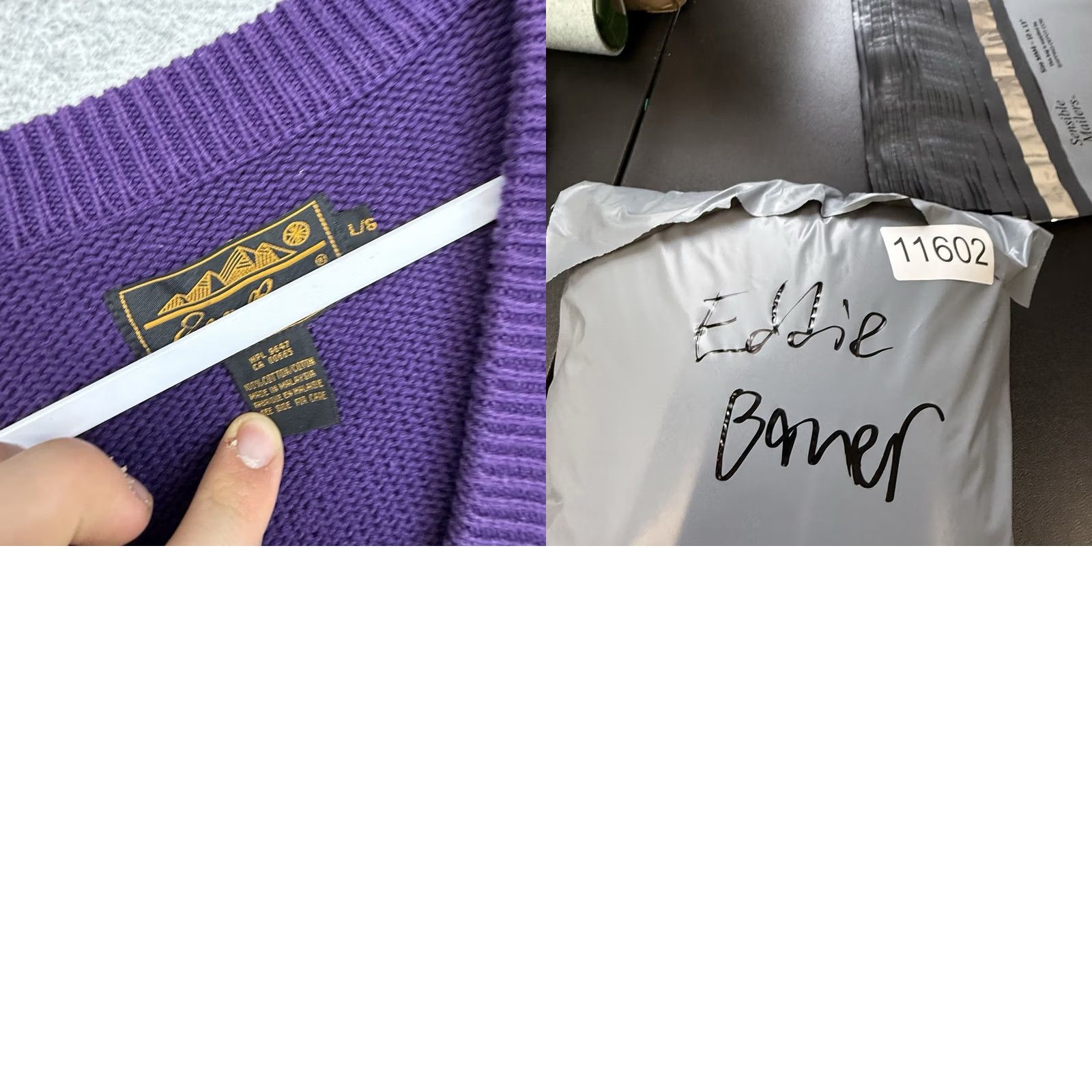 Eddie Bauer VINTAGE Eddie Bauer Sweater Mens XL Purple V-Neck Cable-Knit 100% Cotton Open Knit All Seasons Pullover 90s Leather Logo? Size US XL / EU 56 / 4 - 8 Thumbnail