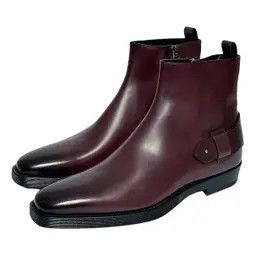 Bally o1y1224 Leather Boots in Burgundy Size US 7 / EU 40 - 1 Thumbnail