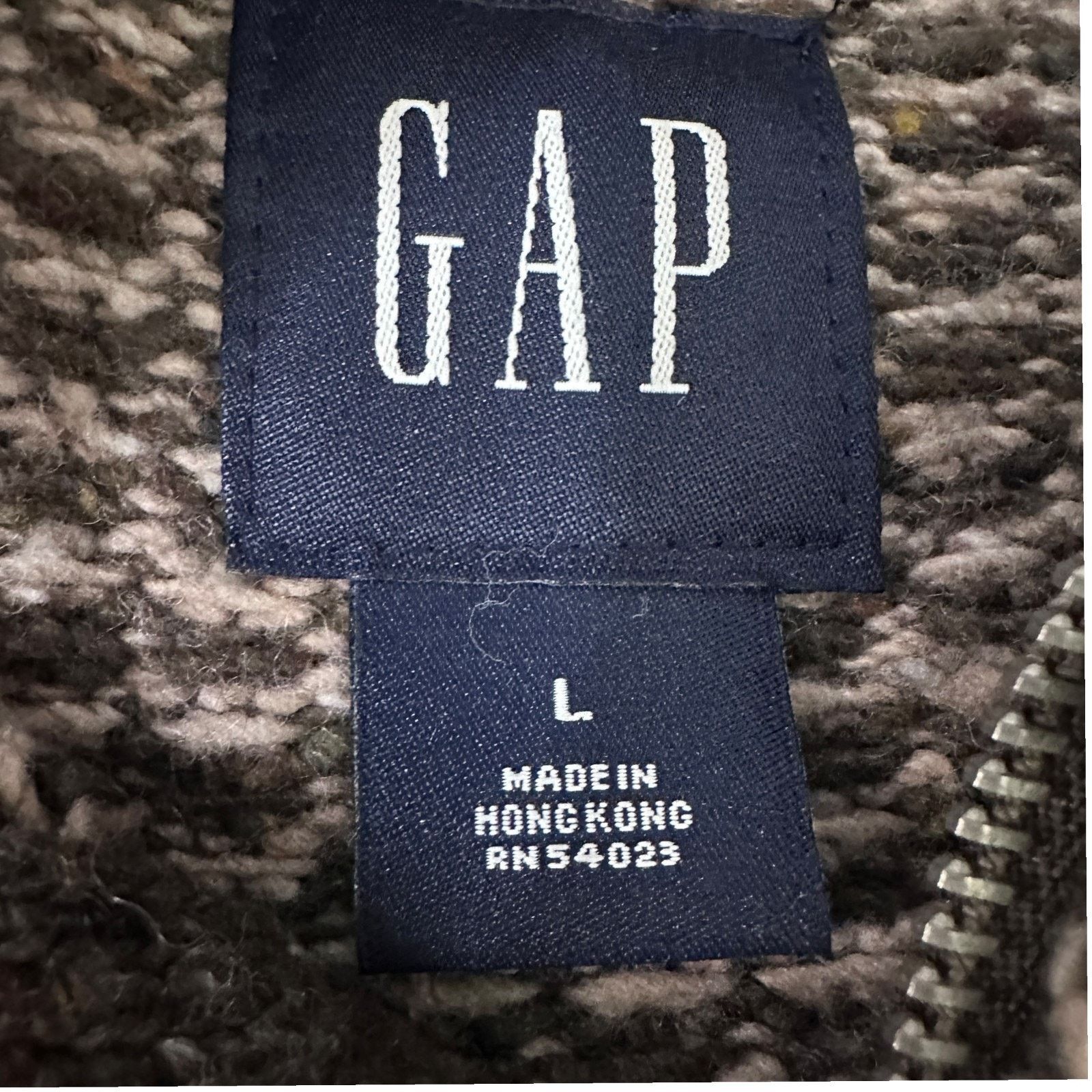 Gap Vintage Gap 1/4 Zip Sweater Men Large Brown Wool Y2K 2007 Size US L / EU 52-54 / 3 - 6 Thumbnail