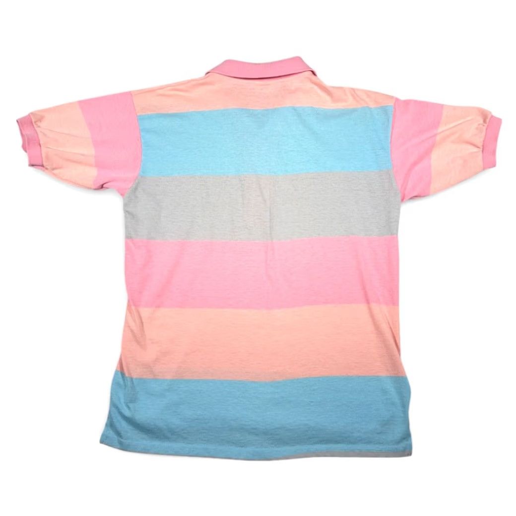 Vintage VINTAGE Electric Avenue Polo Shirt Mens Small Pink Striped USA 80s Size US S / EU 44-46 / 1 - 3 Thumbnail