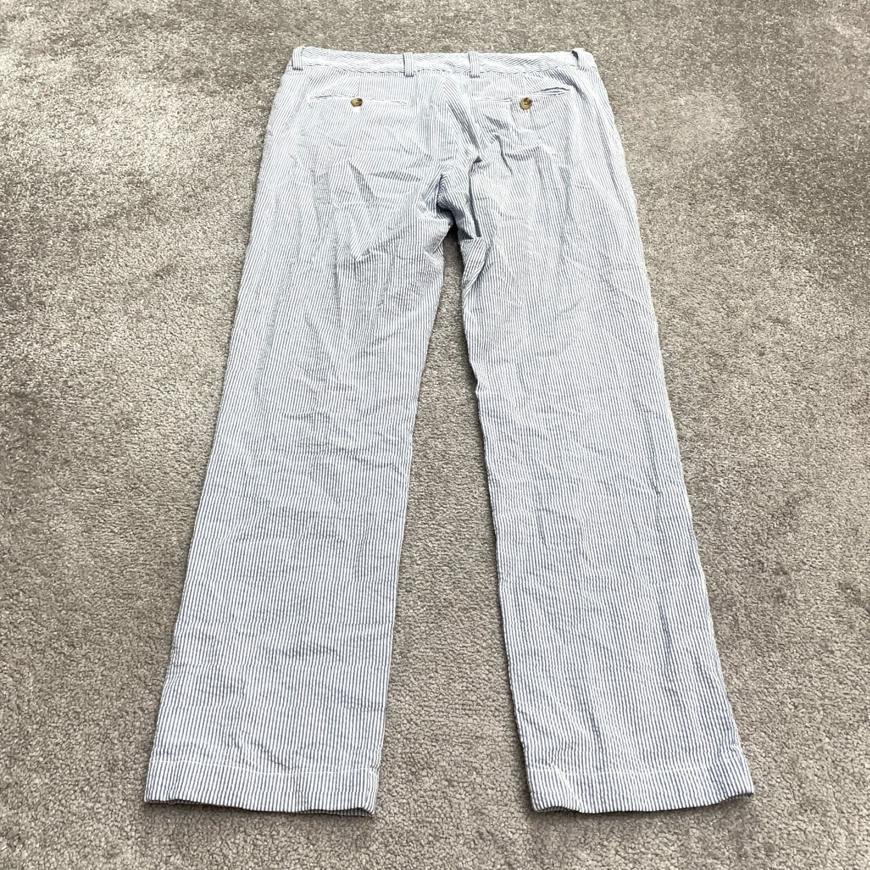 Vineyard Vines VINTAGE Vineyard Vines Men’s Slim Fit Chino Pants 33x30 Blue Striped Casual Workwear Size US 33 - 2 Thumbnail