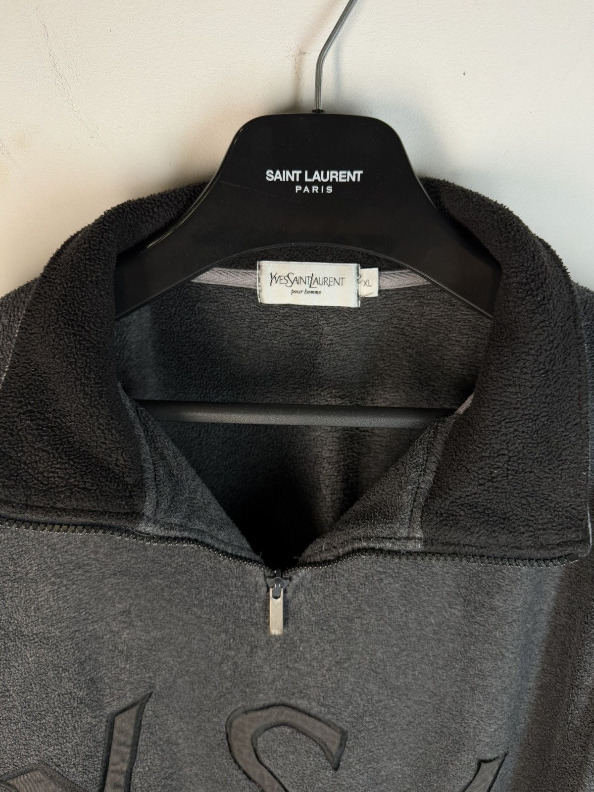 Yves Saint Laurent Fleece YSL Sweatshirt 1/4 Quarter Zip Up Logo Sweater Y2k Size US XL / EU 56 / 4 - 15 Thumbnail
