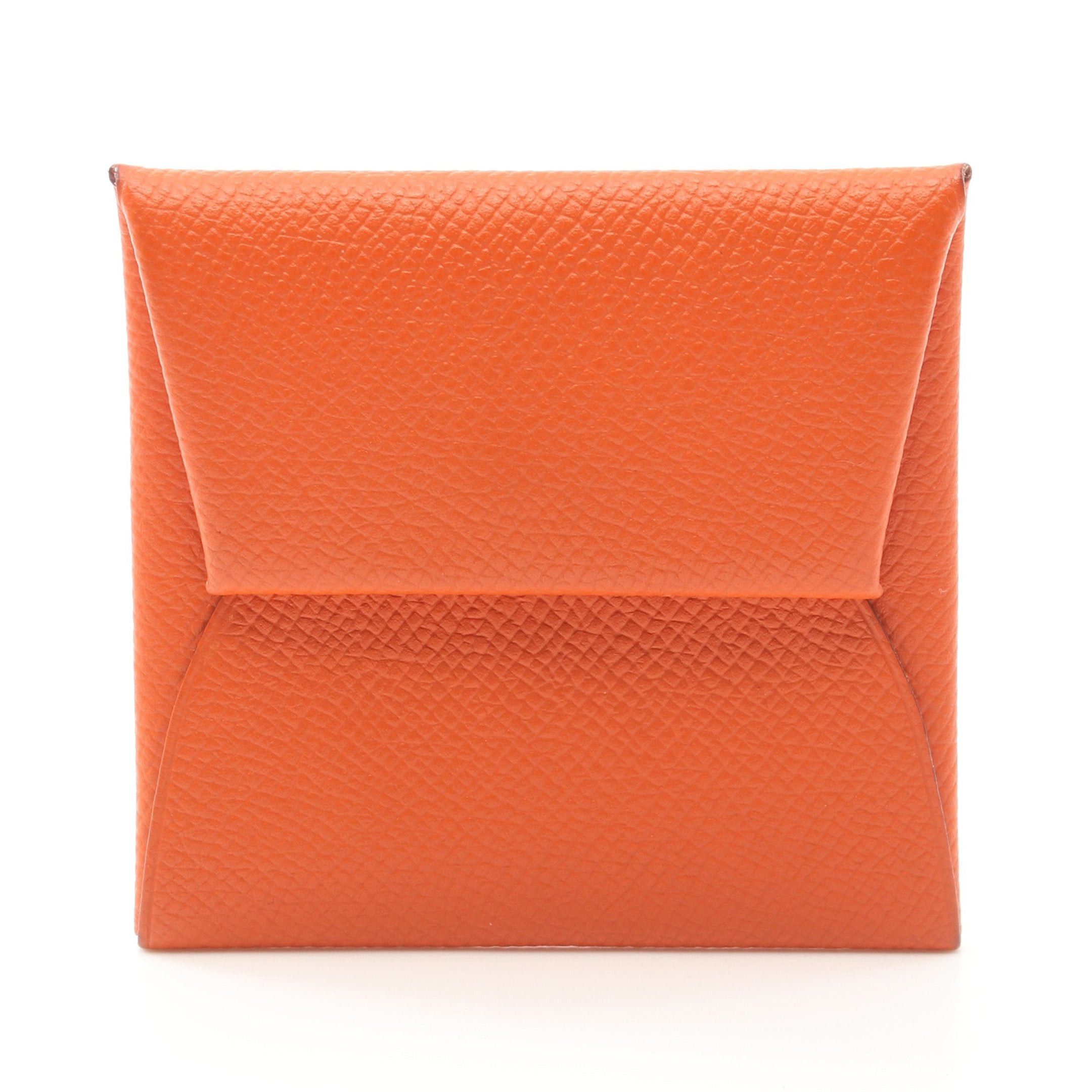 Hermes Hermes Bastia Orange Poppy Coin Purse Veau Epsom Silver Hardware T Stamp Size ONE SIZE - 1 Thumbnail