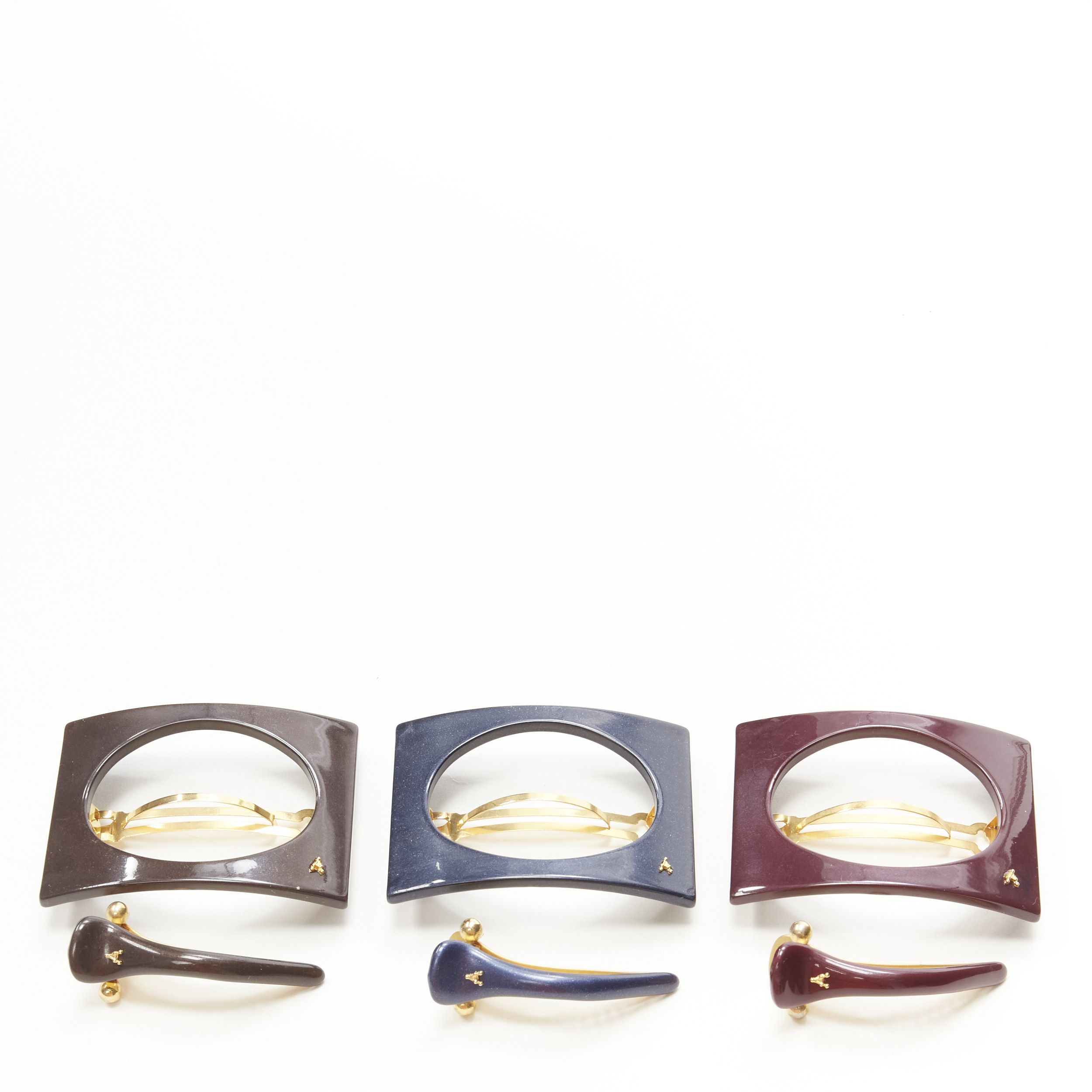 Other ALEXANDRE DE PARIS Zouari brown blue red square cut out acrylic hair clip X6 Size ONE SIZE - 1 Thumbnail