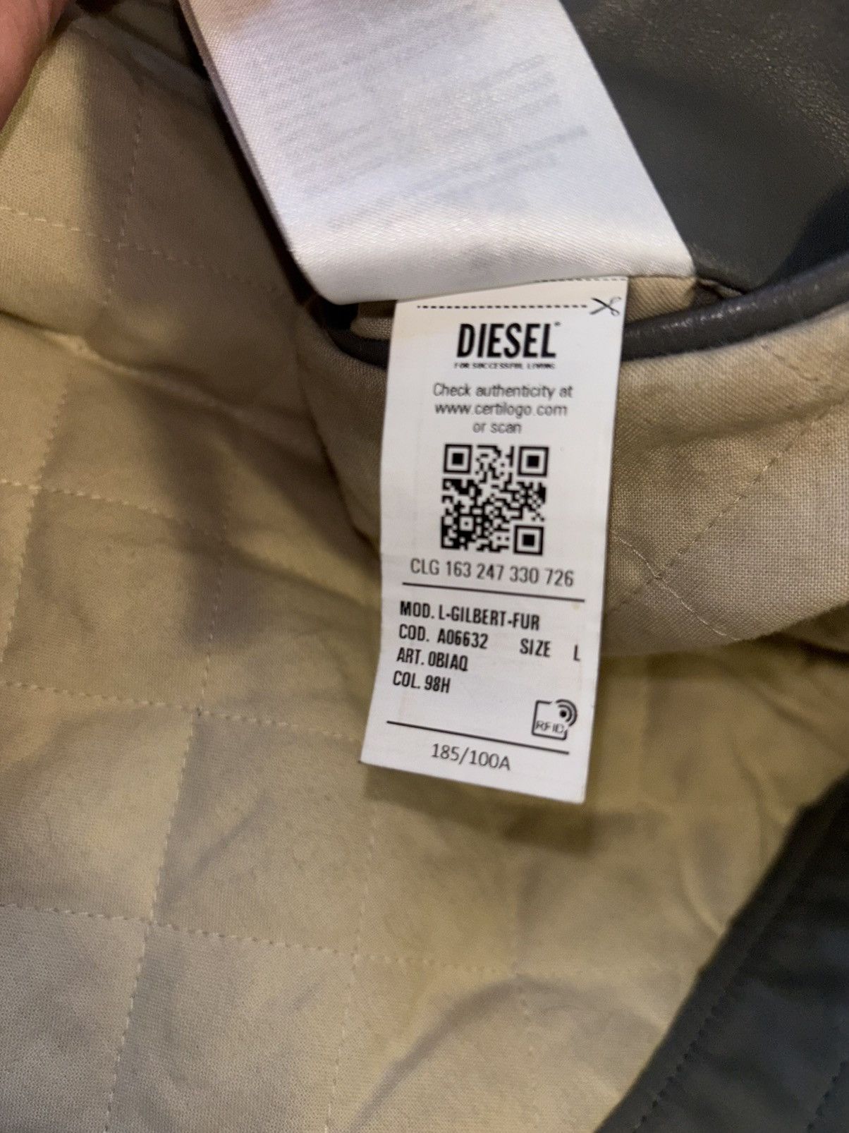 Diesel Leather jacket with fur Size US L / EU 52-54 / 3 - 6 Thumbnail