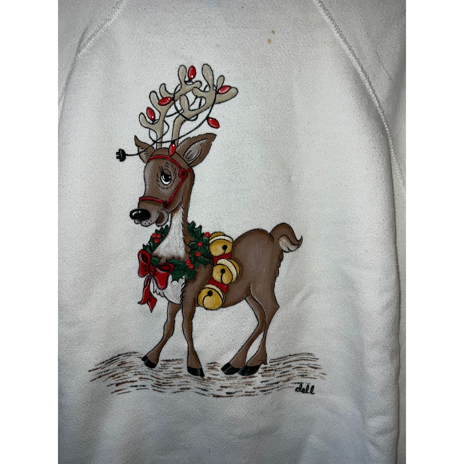 Tultex Vintage Christmas Sweatshirt Tultex Crewneck Reindeer 80s L Size US L / EU 52-54 / 3 - 2 Thumbnail