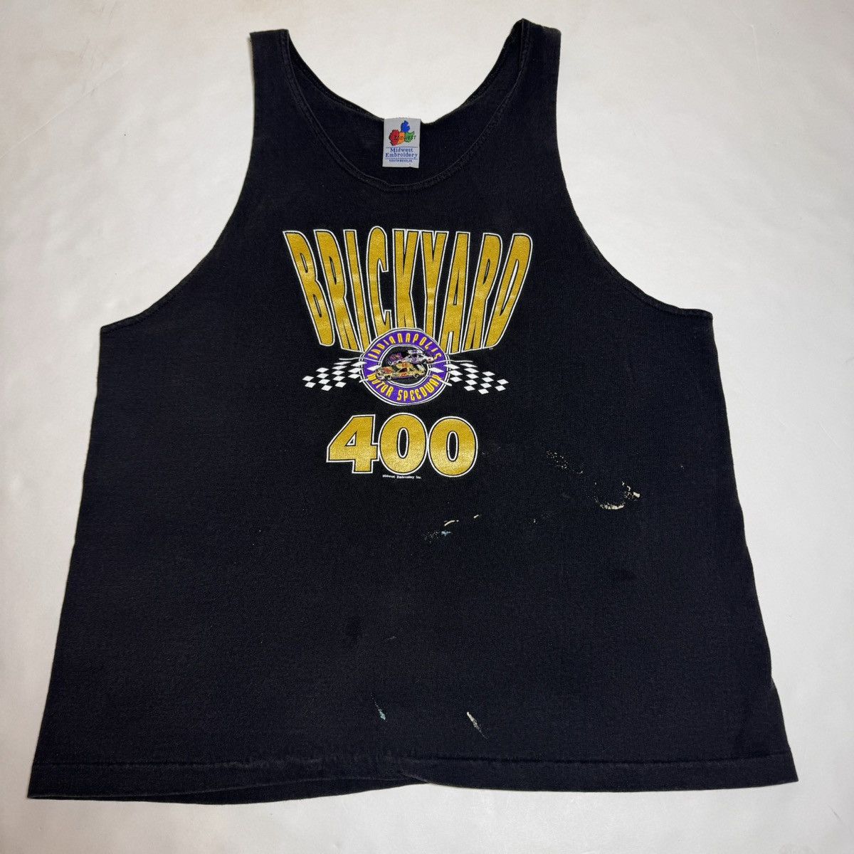 Vintage Vintage 90s Brickyard 400 NASCAR Tank Top Single Stitch Size US M / EU 48-50 / 2 - 9 Thumbnail