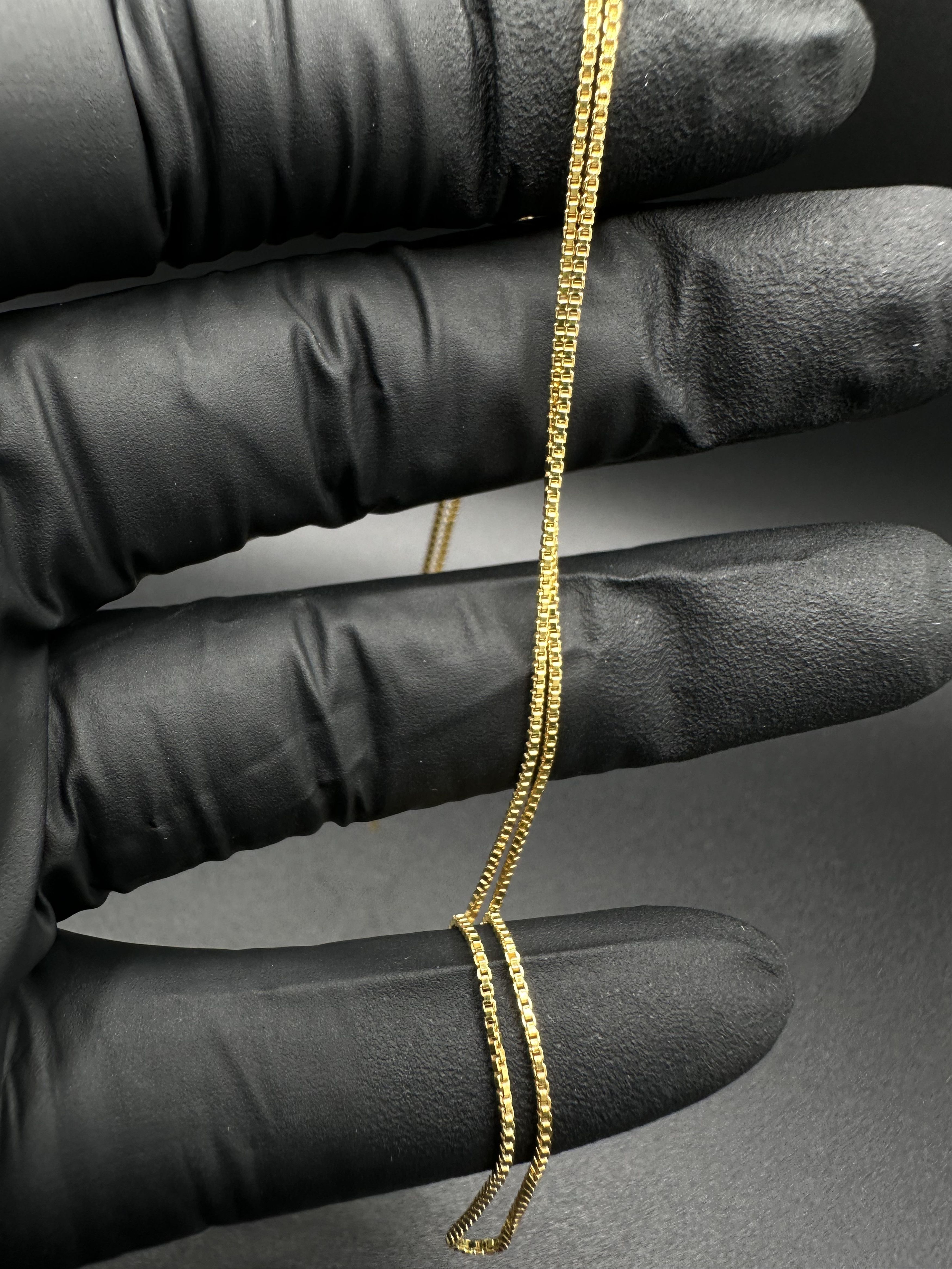 Jewelry 14KT GOLD OVER STERLING SILVER 925 BOX LINK NECKLACE Size ONE SIZE - 1 Thumbnail