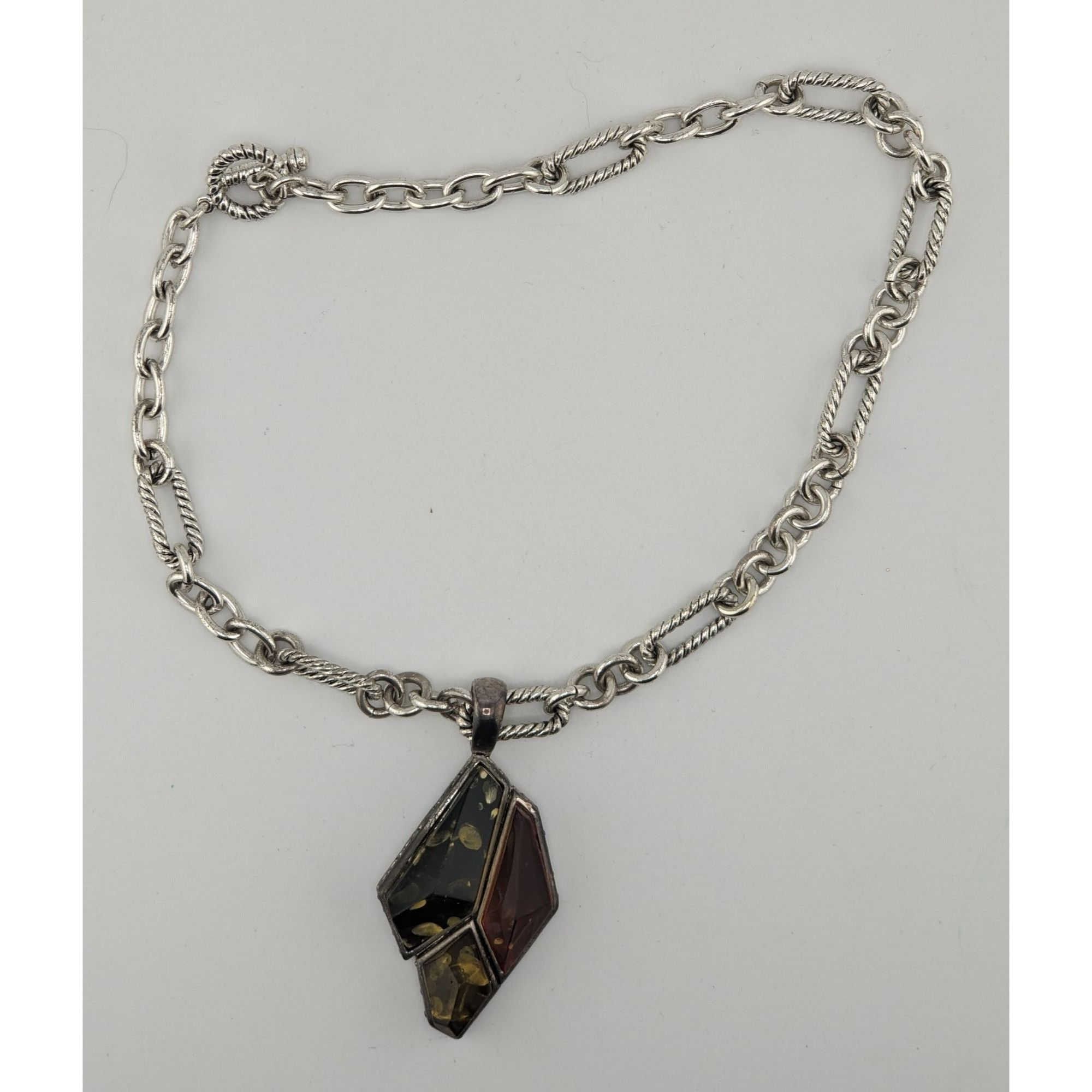 Other Vintage Confetti Lucite Pendant Necklace With Chunky Silver Size ONE SIZE - 5 Thumbnail