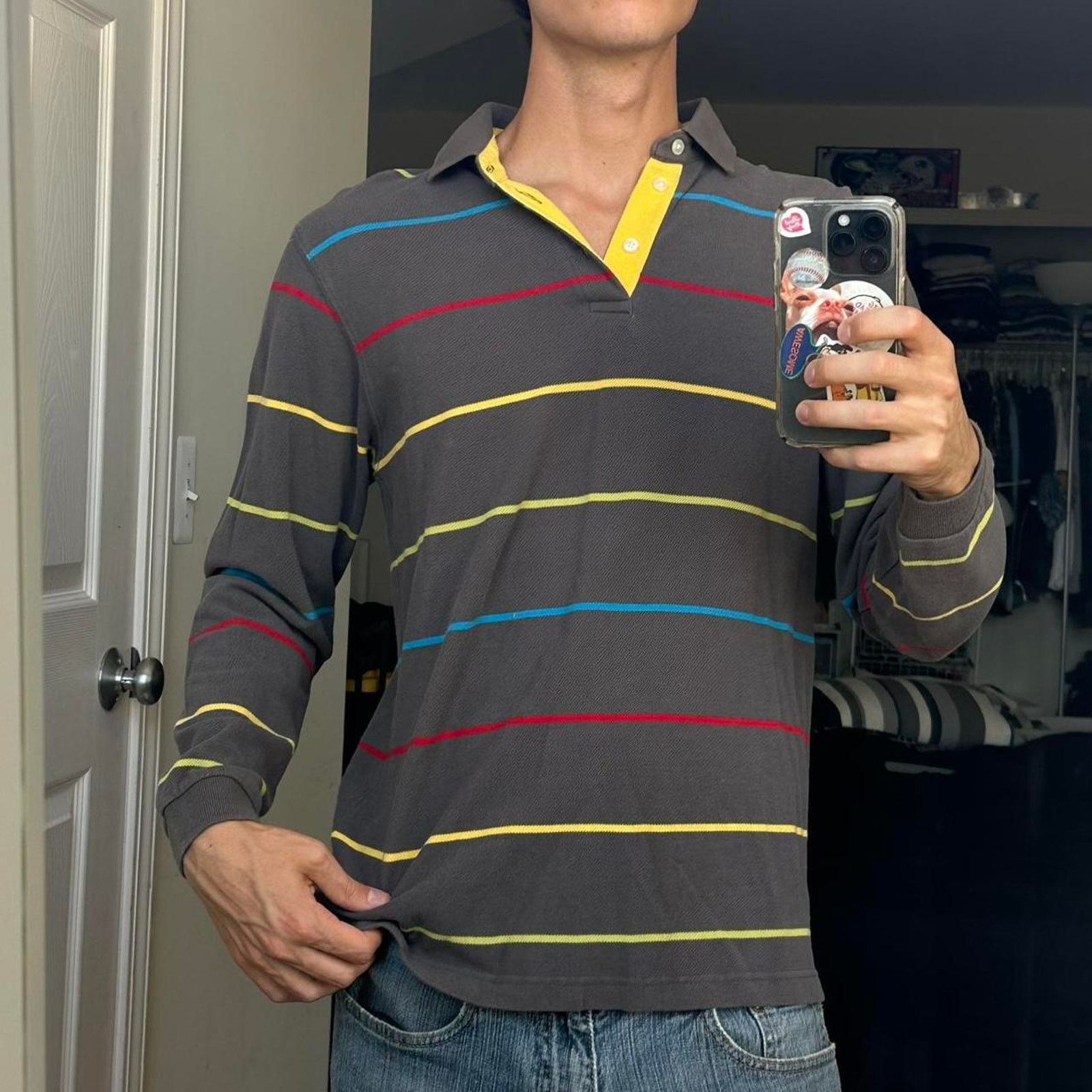 Gap × Vintage Vintage Y2K Gap Striped Polo Kids Longsleeve Rugby Shirt Size US XS / EU 42 / 0 - 1 Thumbnail