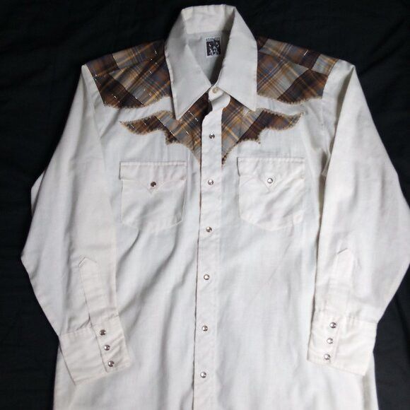 Other Vintage Karman Plaid Trim Western Button Shirt Size US XL / EU 56 / 4 - 2 Thumbnail