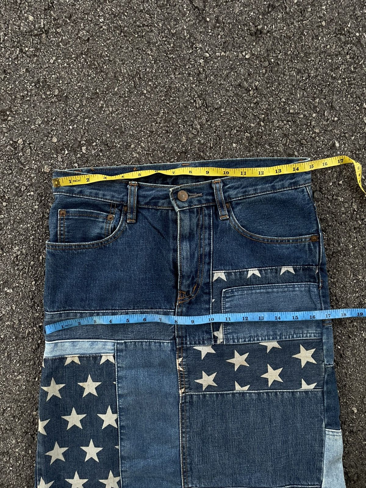Hysteric Glamour Hysteric Glamour Patchwork Denim Star Pattern Long Skirt Size 29" - 10 Thumbnail