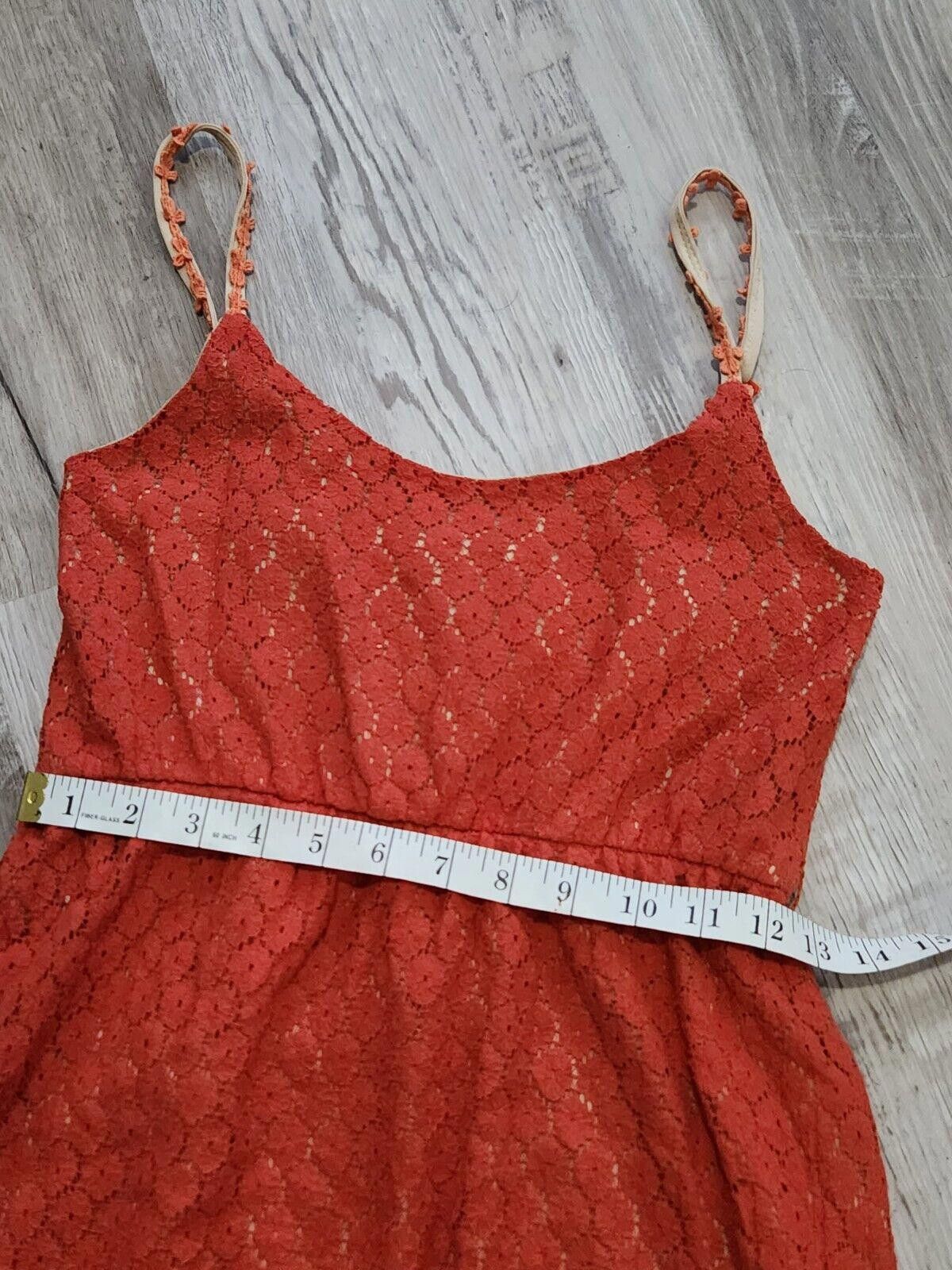 Designer Altar'd State Dress Medium Orange Lace Overlay Fit And Flare Size M / US 6-8 / IT 42-44 - 5 Thumbnail