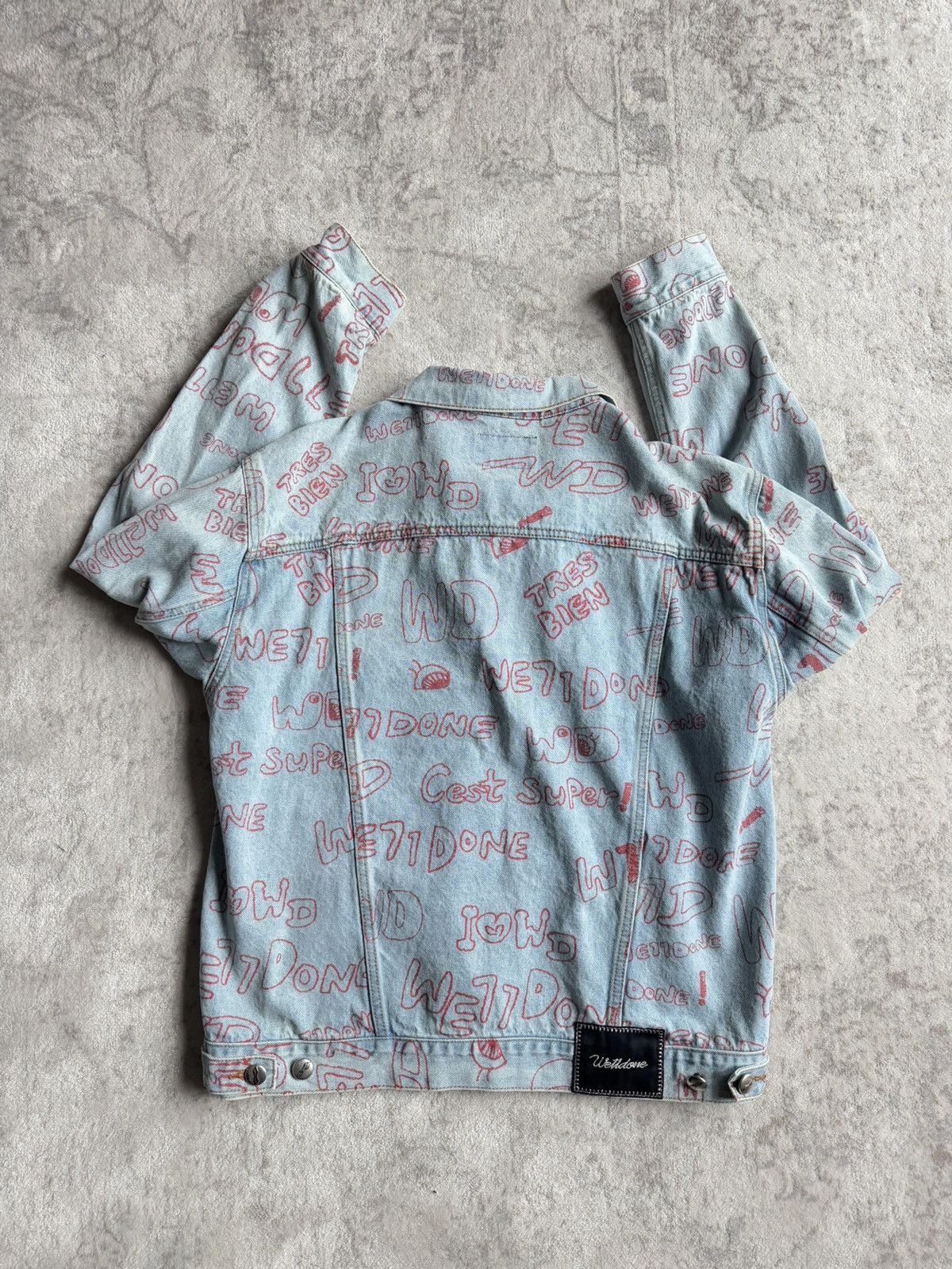 WE11DONE WE11DONE Blue Graffiti All Over Print Denim Jacket Size US M / EU 48-50 / 2 - 3 Thumbnail