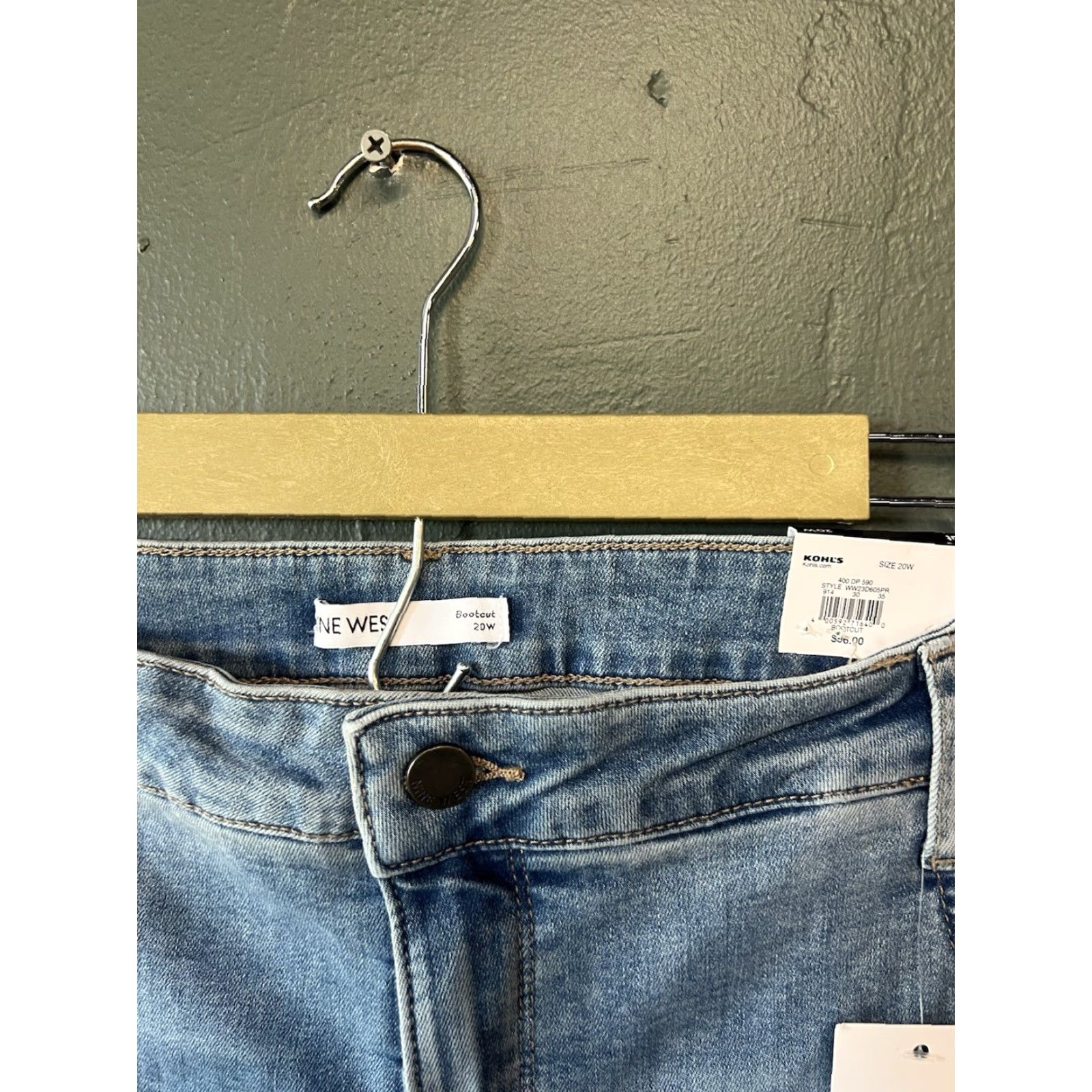 Nine West Nine West Womens Blue Denim Bootcut Pants Size 20W NWT Size 42" / US 20 - 3 Thumbnail