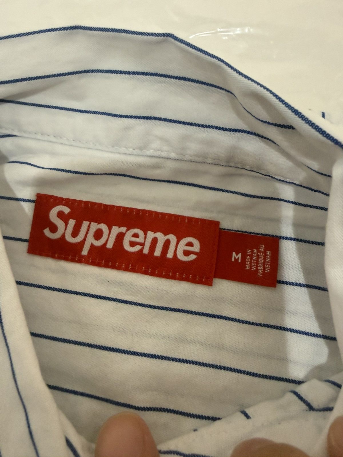 Supreme Supreme Ghostface S S 26 Work Shirt Size M White Stripe Size US M / EU 48-50 / 2 - 11 Thumbnail