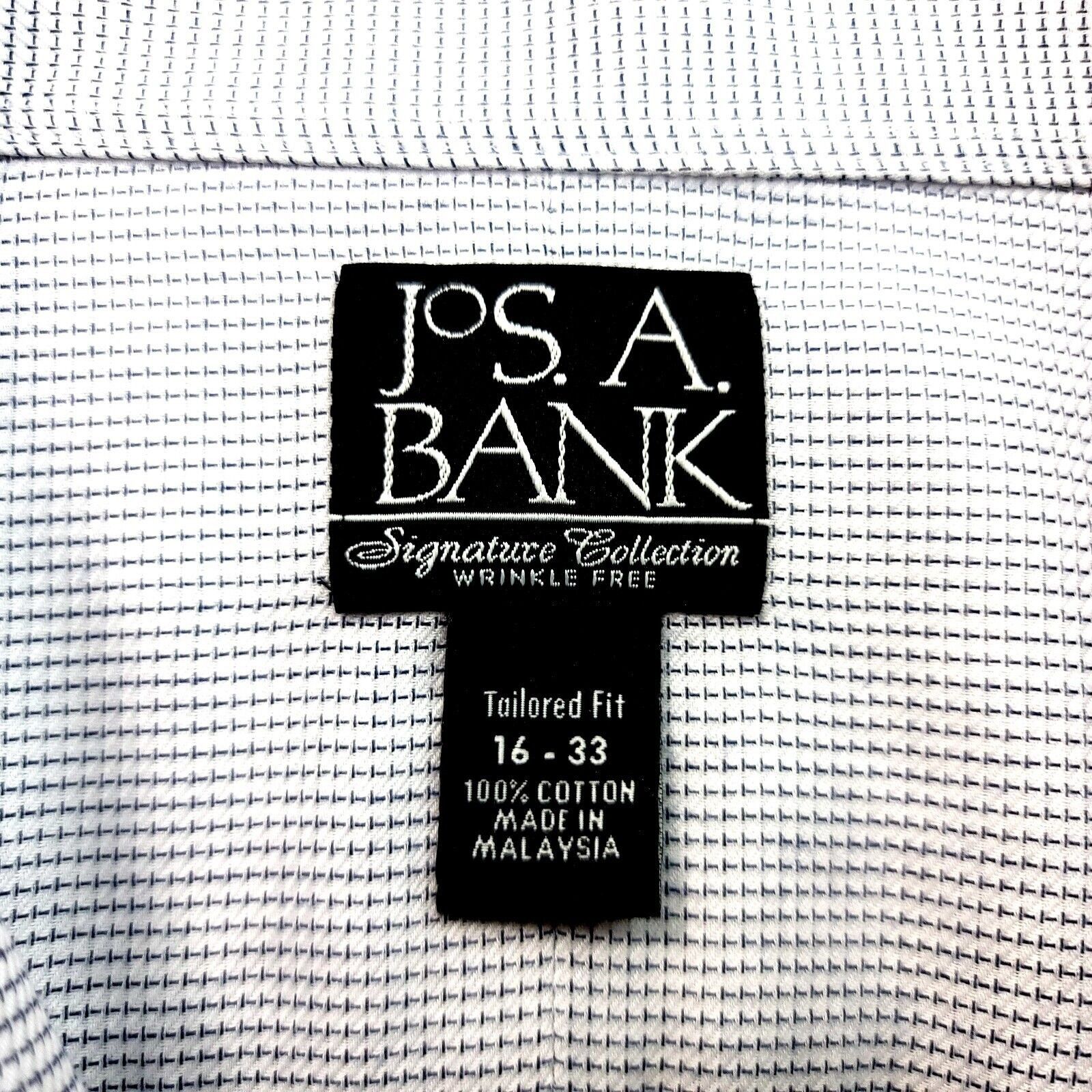 Jos. A. Bank Jos A Bank Signature Button Front Dress Shirt 16-33 White Bl Size US L / EU 52-54 / 3 - 7 Thumbnail