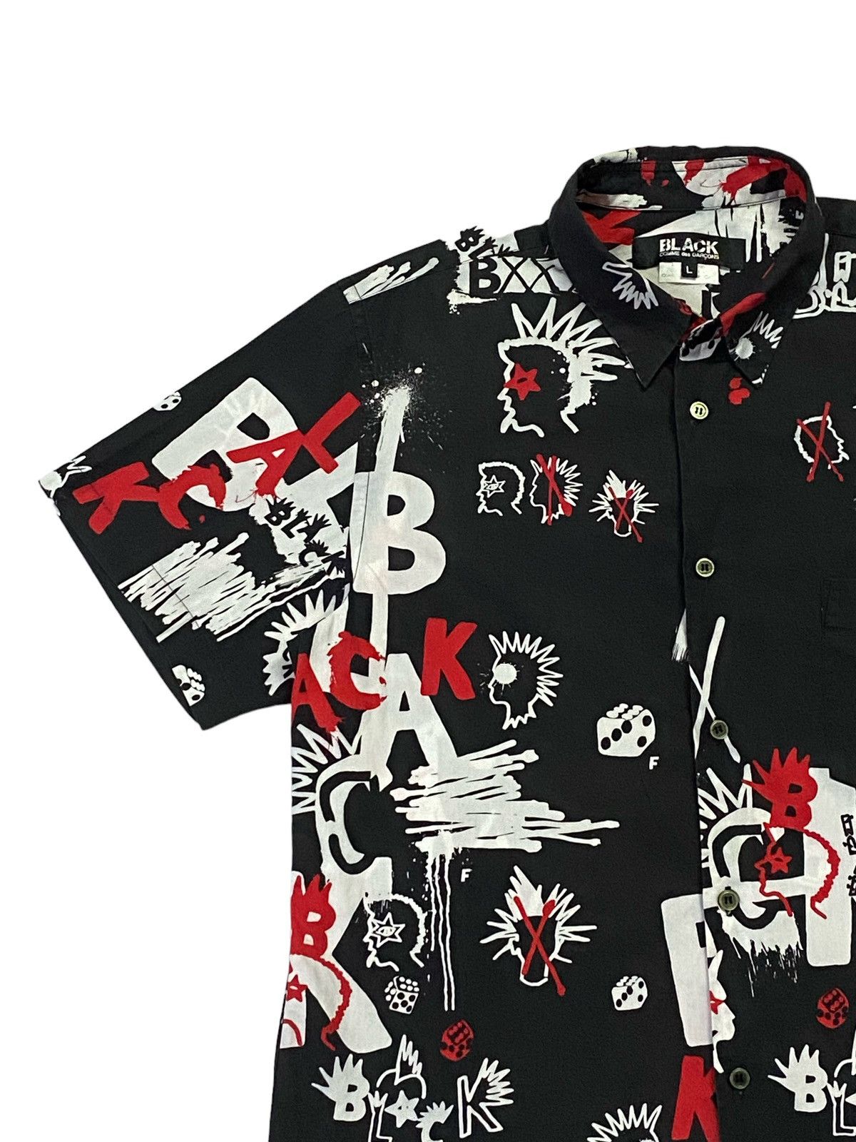 Comme des Garcons × Comme des Garcons Black Rare🔥Comme Des Garçons Black Fullprint Shirt Button Ups Size US L / EU 52-54 / 3 - 17 Thumbnail