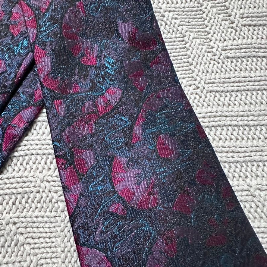 Vintage Vintage Piero Como purple metallic abstract print silk tie Size ONE SIZE - 2 Thumbnail