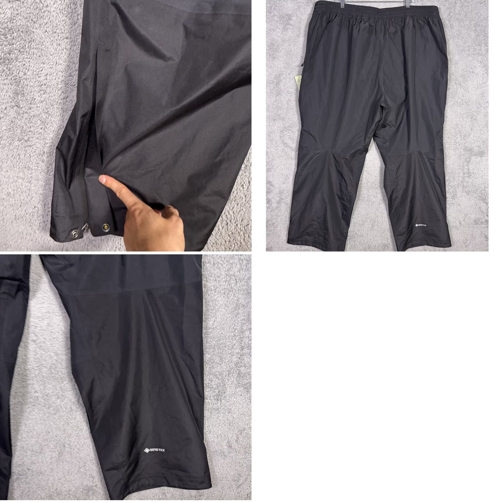 Vintage REI Co-op XeroDry GTX Pants Mens 3XL XXXL Black Gore-Tex Waterproof Hike Drawstring Ankle Zip 59 Size US 39 - 9 Thumbnail