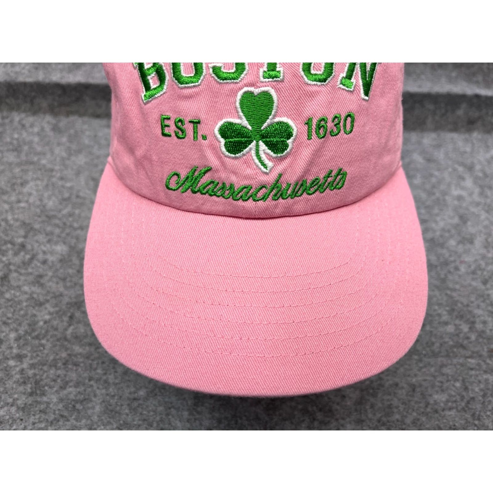 Vintage Boston Massachusetts Clover Hat Adult One Size Pink 100% Cotton Size ONE SIZE - 3 Thumbnail