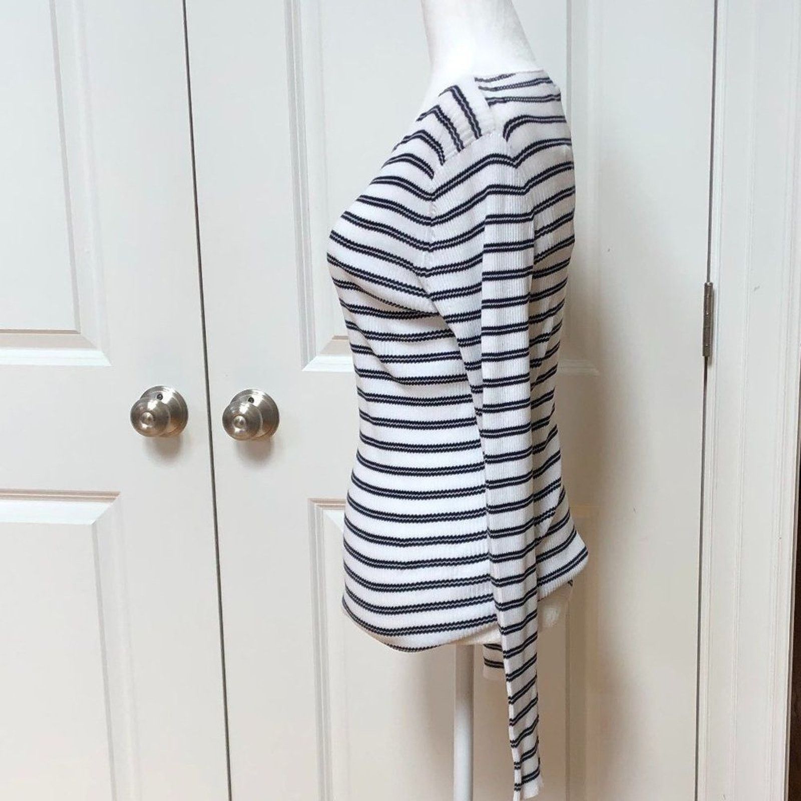 Vince Stripe Ribbed Boatneck Cotton Sweater from Vince Size XS / US 0-2 / IT 36-38 - 3 Thumbnail