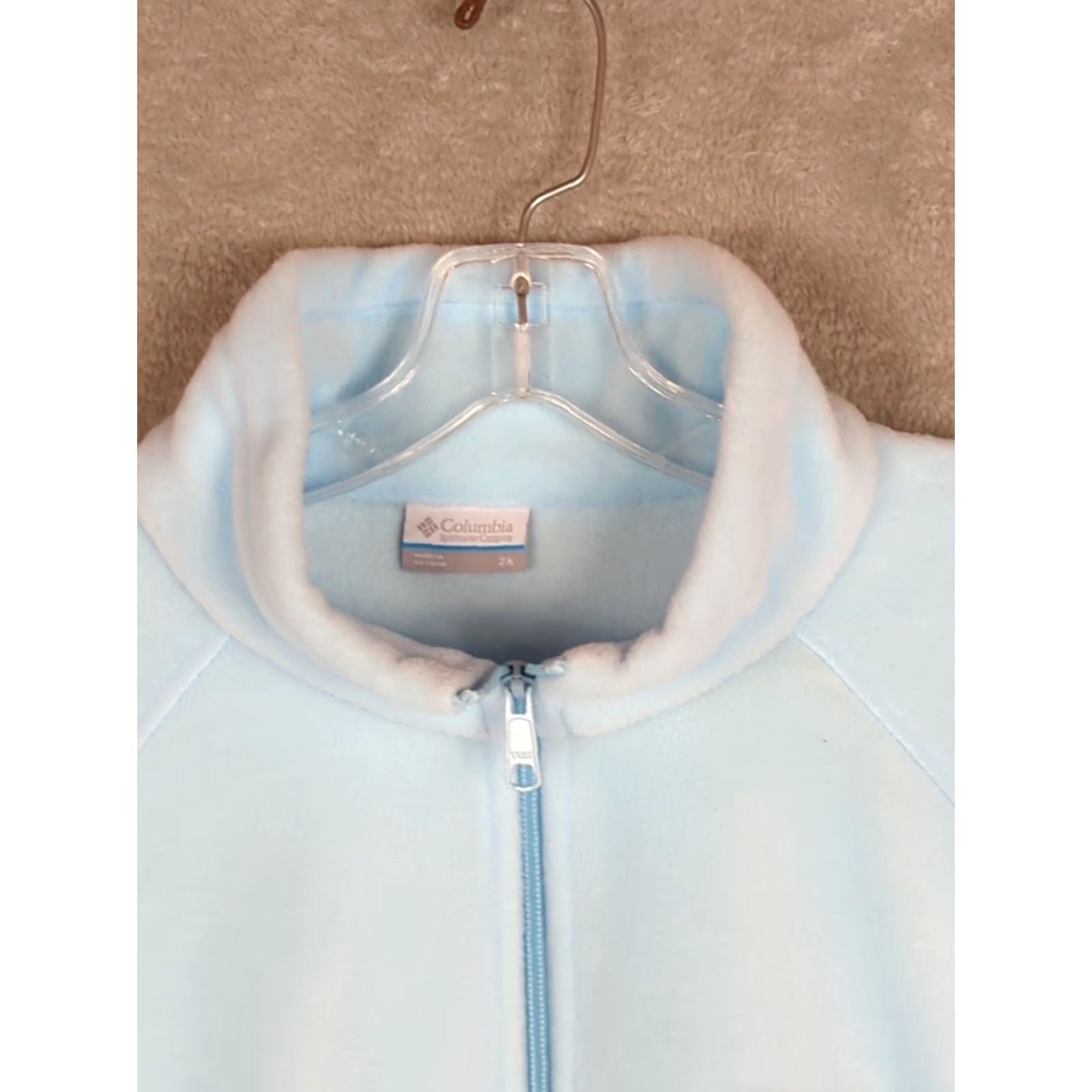 Vintage Columbia Jacket WOMENS Fleece Full Zip Mock Neck Long Sleeve Plus 2X Blue Outdoor Classic Size XXL / US 16-18 / IT 52-54 - 3 Thumbnail