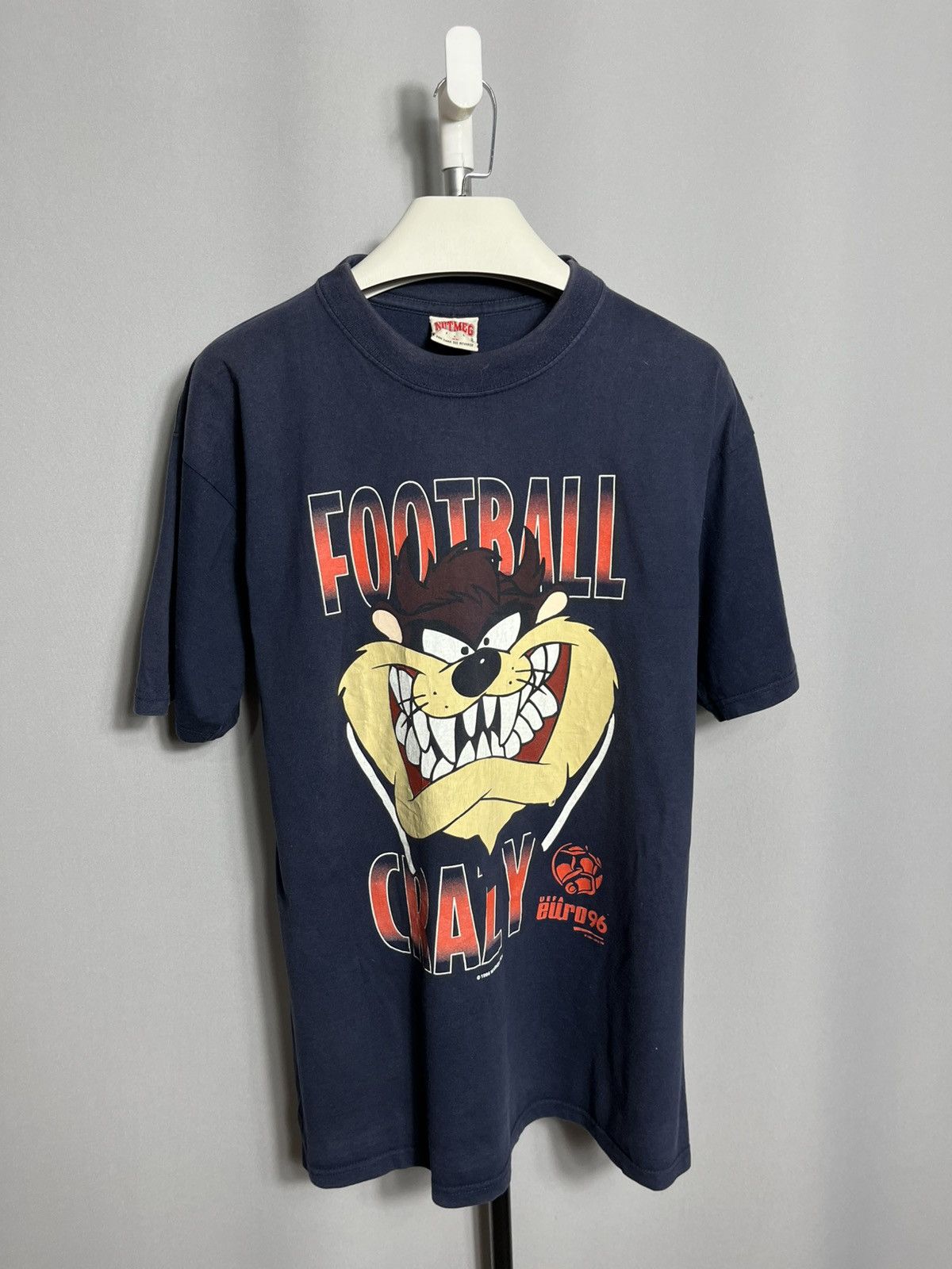 Nutmeg Looney Tunes Taz Nutmeg Crazy Shirt 1994 Euro 1996 Soccer Size US XL / EU 56 / 4 - 1 Thumbnail